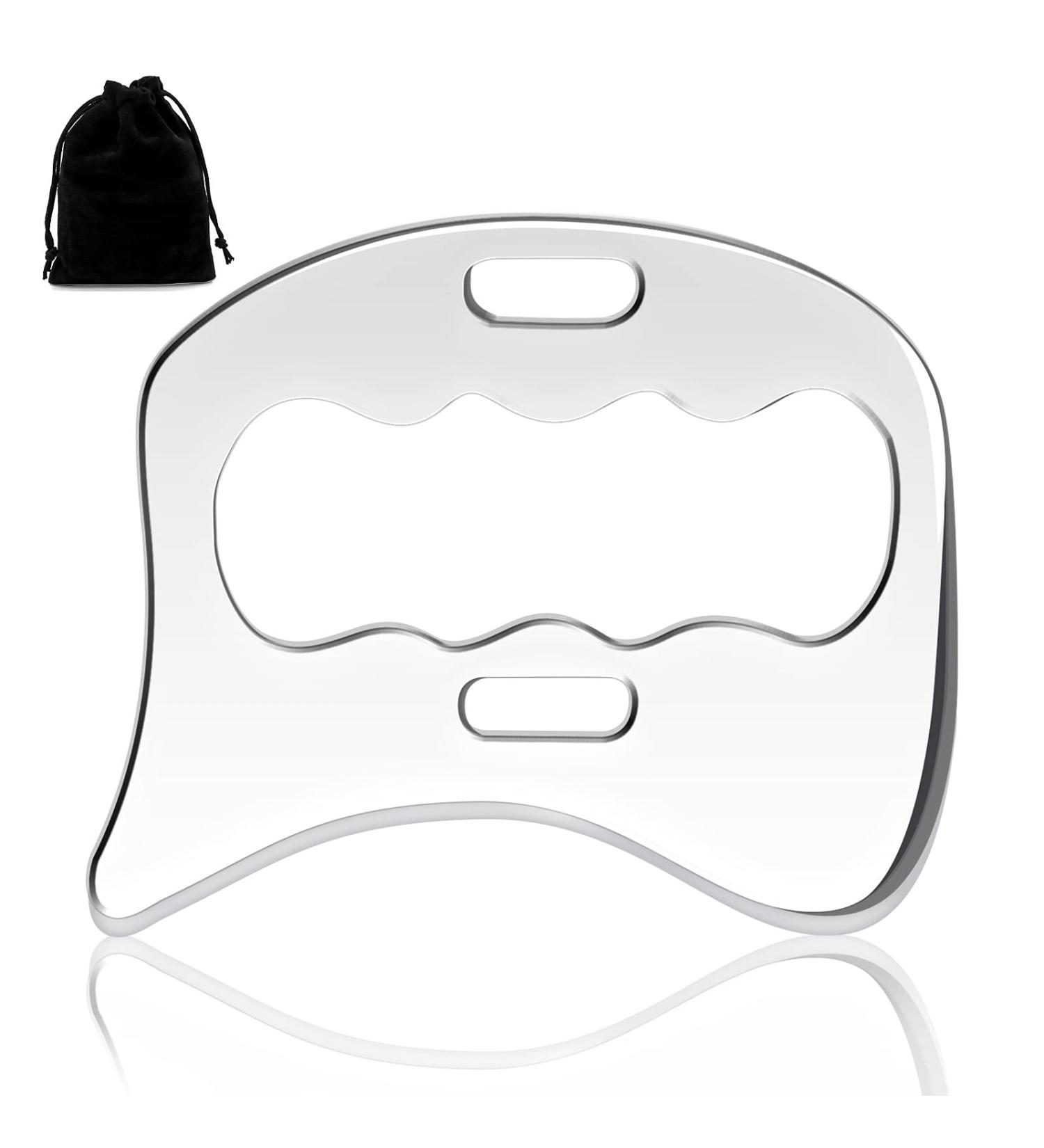 Stainless Steel Guasha Massage Tool for Soft Tissue Scraping - Physical Therapy for Back, Legs, Arms, Neck, Shoulder - Buy Online on GoSupps.com