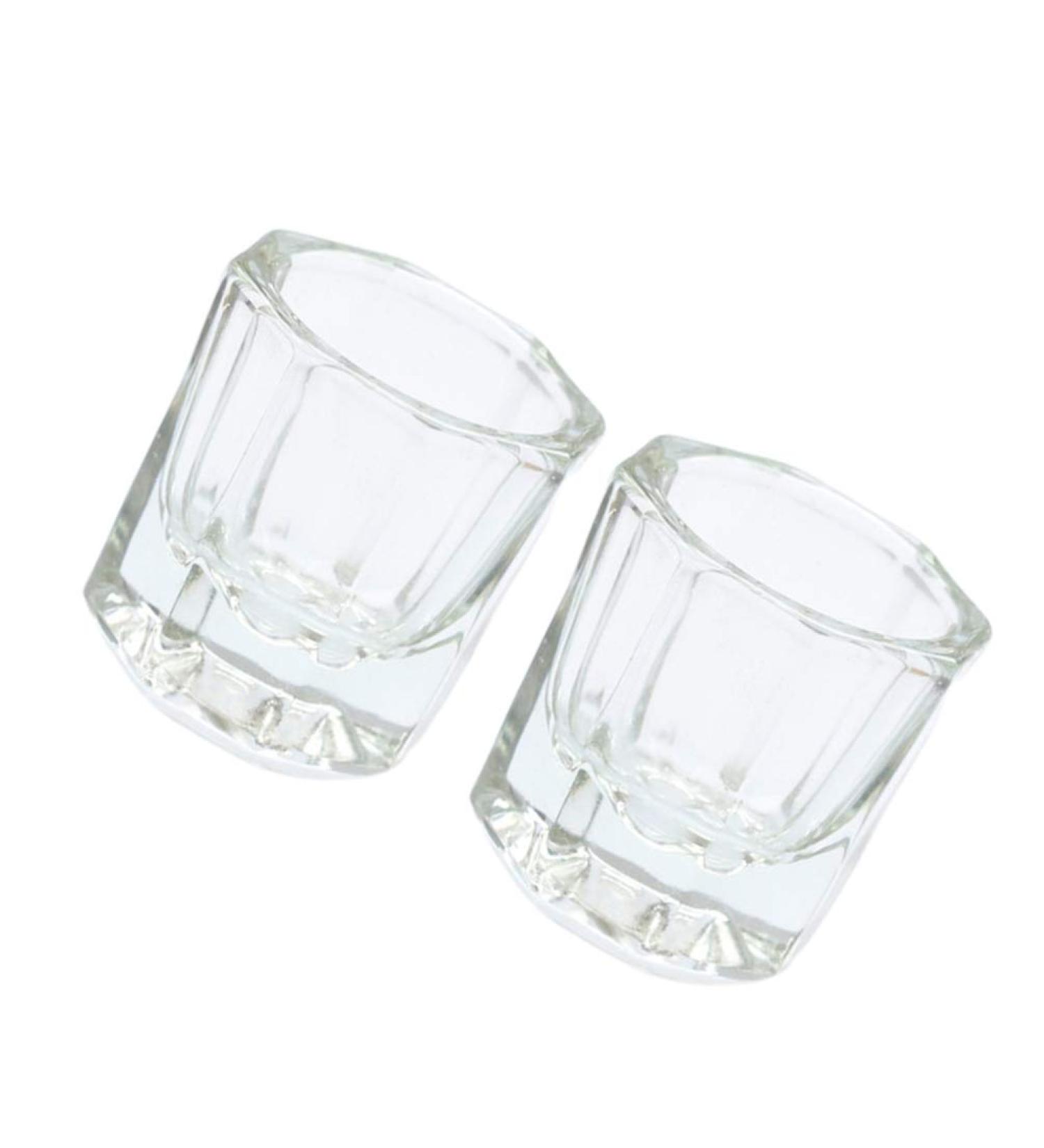 Solustre 2-Piece Dappen Dish Set - Glass Crystal Shell Nail Art Tools for Acrylic Liquid & Powder Manicure Care - Buy Online on GoSupps.com