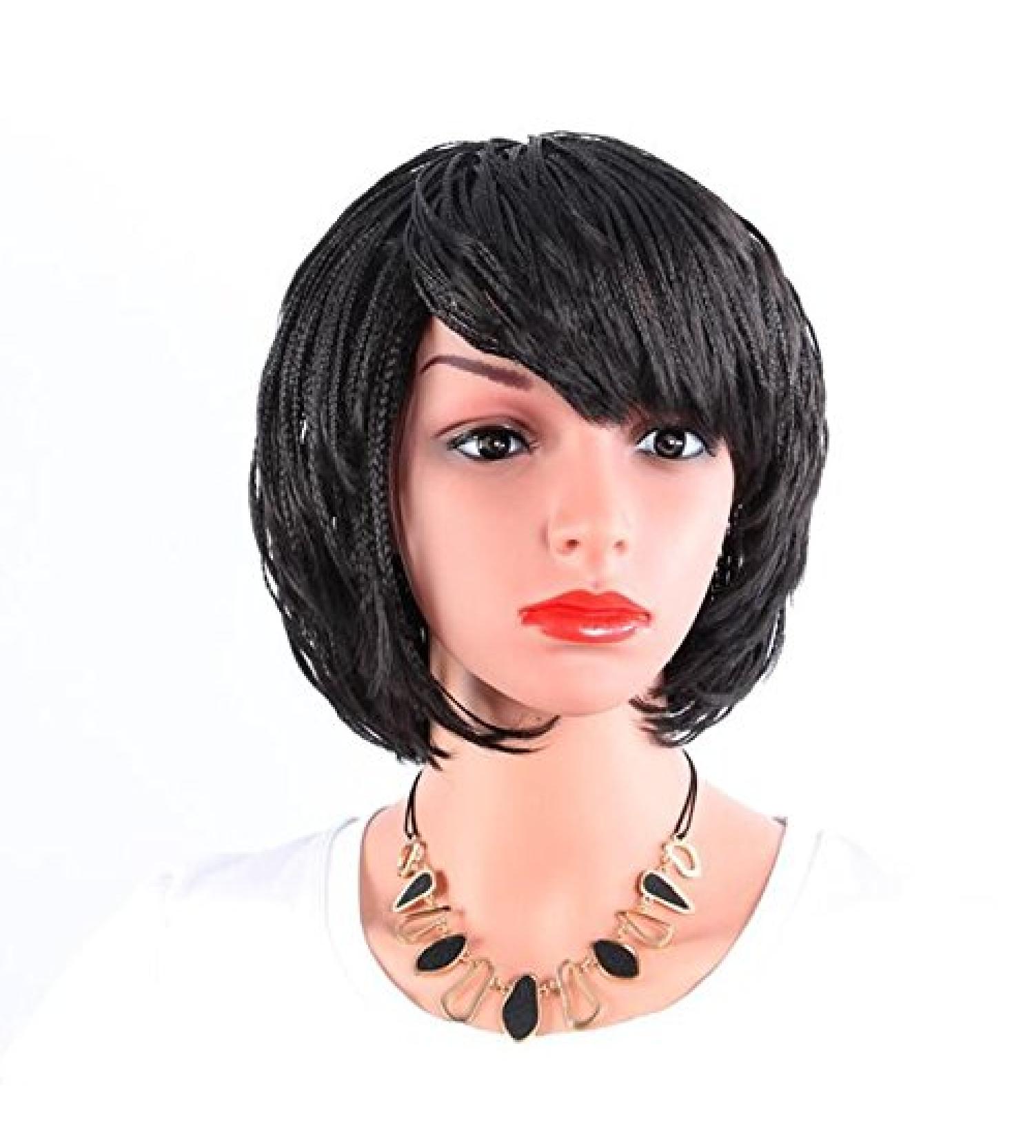 Pin Chu Black Crochet Box Braided Synthetic Wig - Stylish Box Braid Hair Extension for Women | Shop Internationally - Buy Online on GoSupps.com