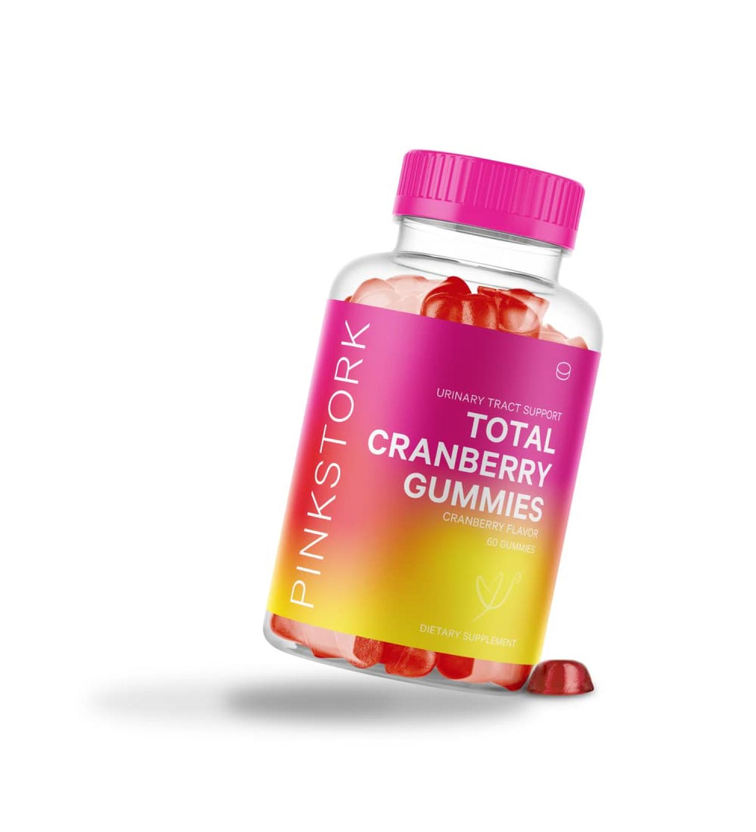 Pink Stork Total Cranberry Gummies - UTI Relief, Immune and Digestive Support - 60 Fruit Juice Gummies - Buy Online on GoSupps.com