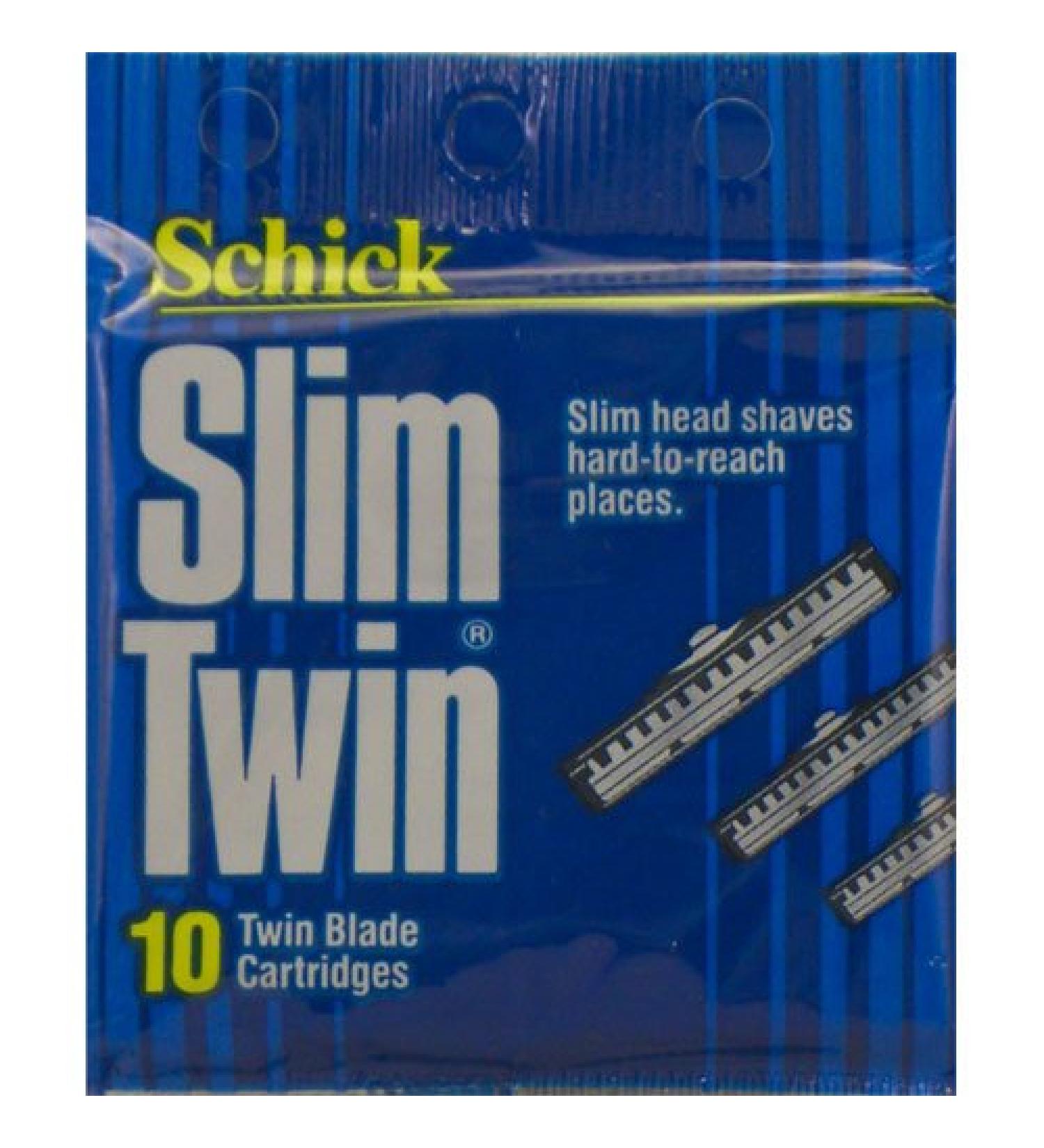 10 Schick Slim Twin Blade Refill Cartridges