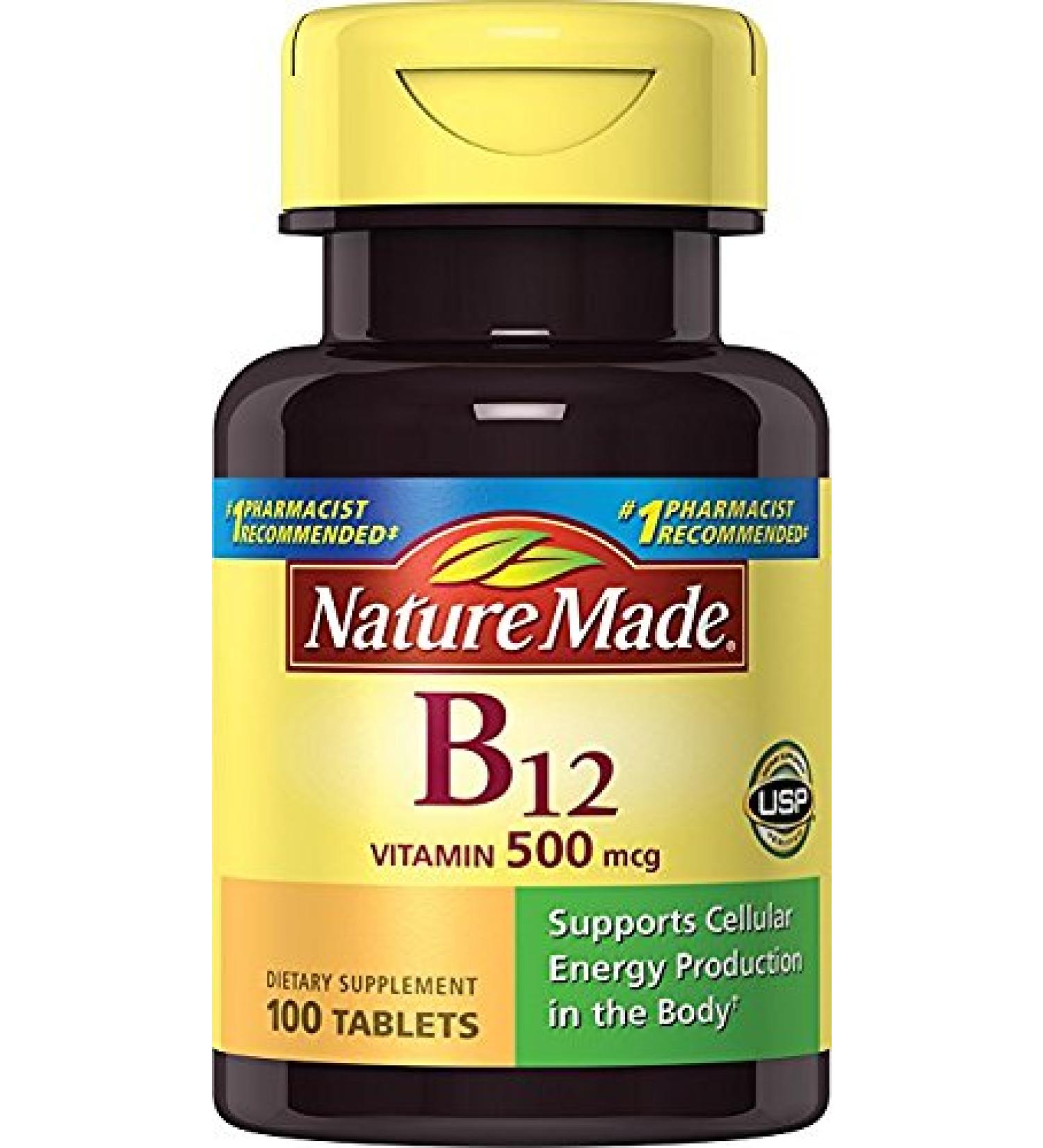 Nature Made Vitamin B12 500 mcg Tablets - 100 Ct Pack (1 x 100 Count) - Buy Online on GoSupps.com