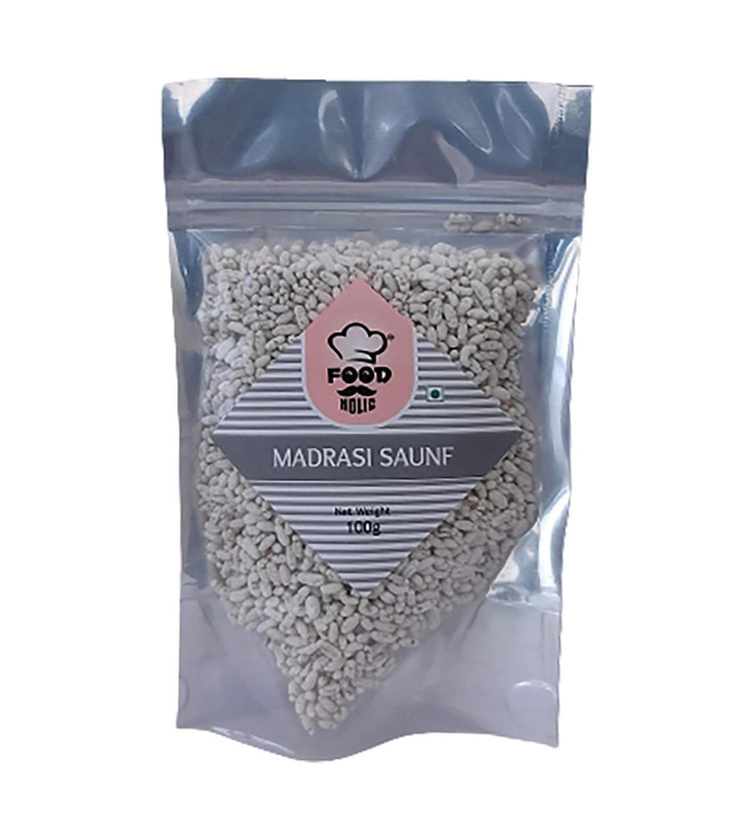 FOODHOLIC Peppermint Mouth Freshener White Sweet Fennel Seeds Mukhwas (Madrasi Saunf) (200 GM)_Packing May Vary