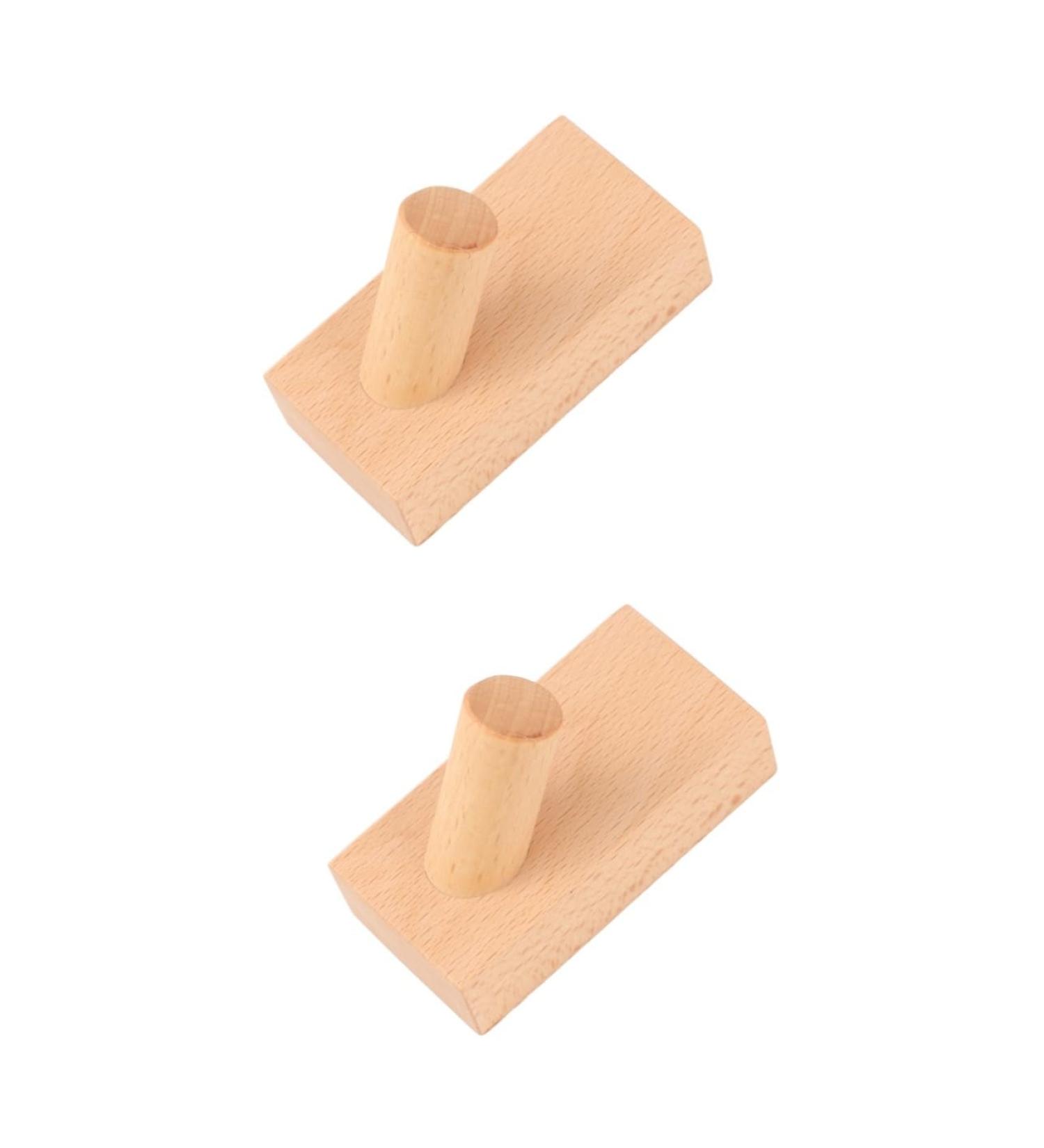 Alipis 2pcs Wooden Coat Hanger Adhensive Clothes Hook Key Storage Rack Jacket Door Back Hook Natural 8X4 cmx2pcs As Shownx2pcs - Buy Online on GoSupps.com