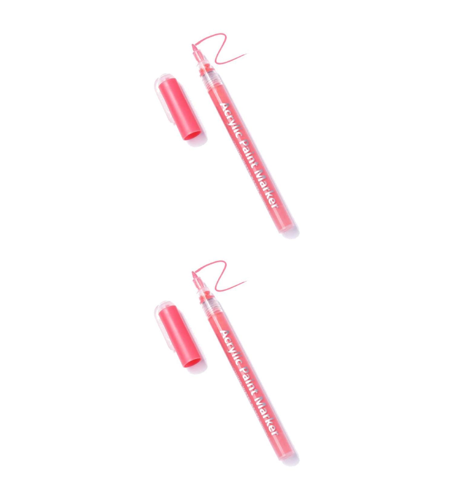 Unizhouxi Nail Painting Pen Labor-saving Grip Comfortable Nail Art Pen Drawing Painting Liner Brush for Female Pink 2Pcs