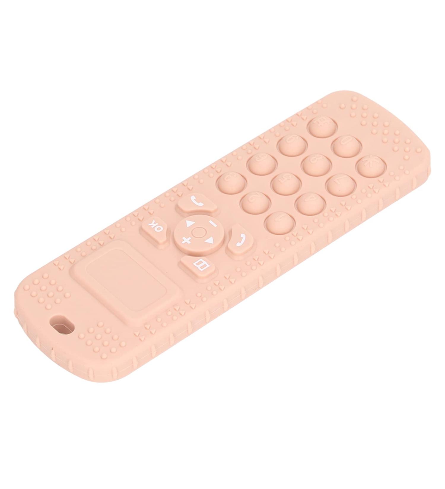 Peach Pink Silicone Baby Teething Toy - Remote Control Shaped for Soothing Massage at Home - Buy Online on GoSupps.com