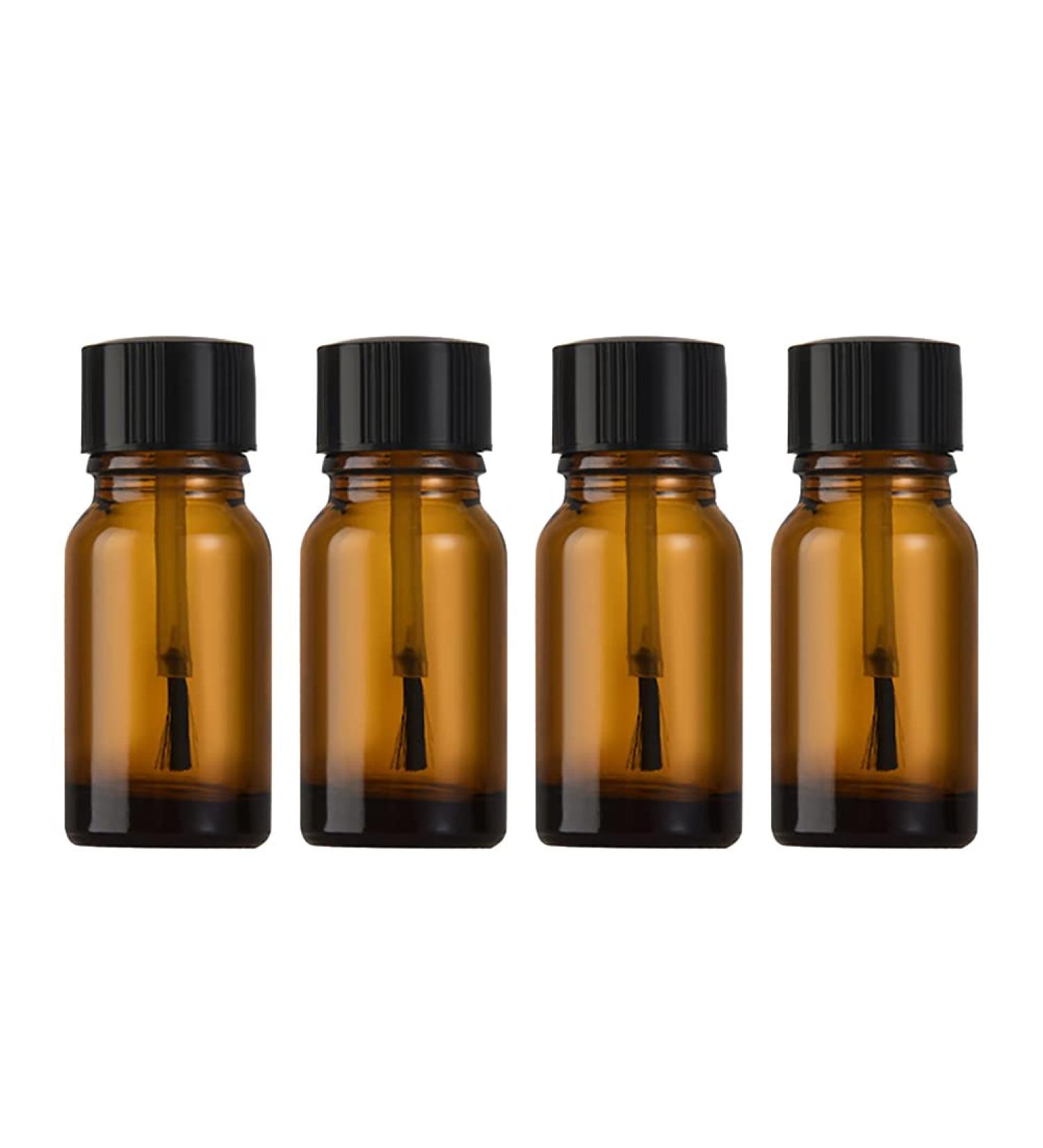 JIHUOO 5-Pack 10ml Glass Nail Polish Bottles with Brush - Empty Nail Polish Containers for DIY & Professional Use - Buy Online on GoSupps.com