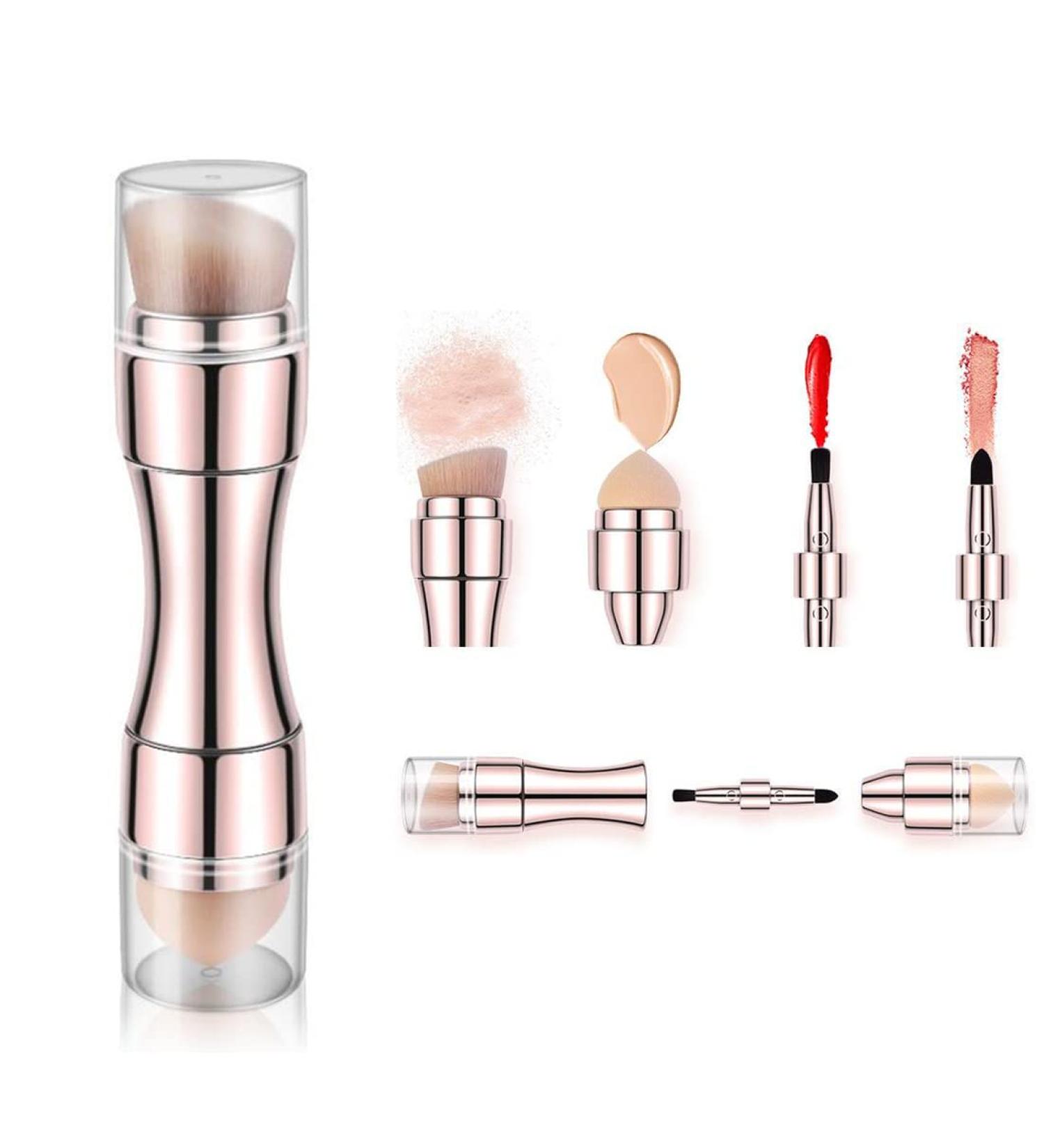 Bling Toman 4 in 1 Makeup Brush Set - Rose Gold Mini Travel Brushes - Buy Online on GoSupps.com