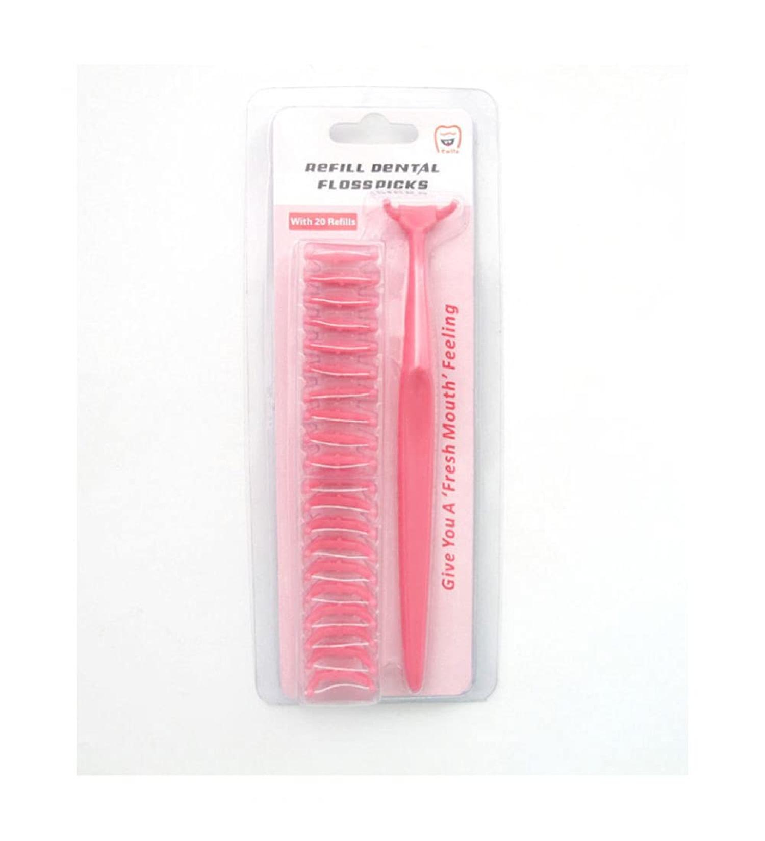 Buy Dental Floss Handle & Extra Heads - Ultimate Toothpick Teeth Cleaning Tool in Red | Fast International Shipping - Buy Online on GoSupps.com