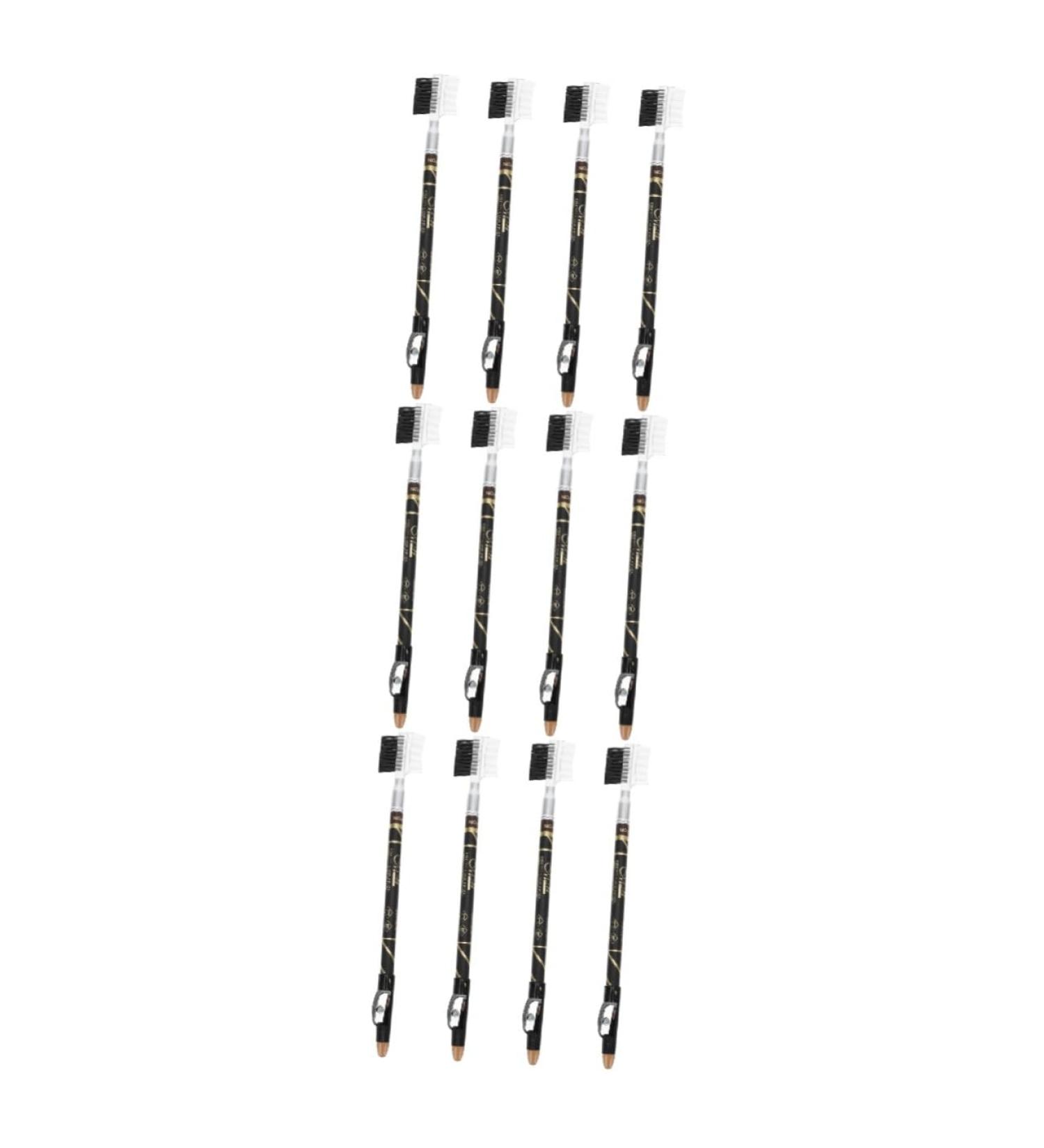 Beavorty 12 Pcs Two-in-one Eyebrow Pencil Eyebrow Pen Drawing Woman Eyebrow Pencils Miss 2 in 1 Tool - Buy Online on GoSupps.com