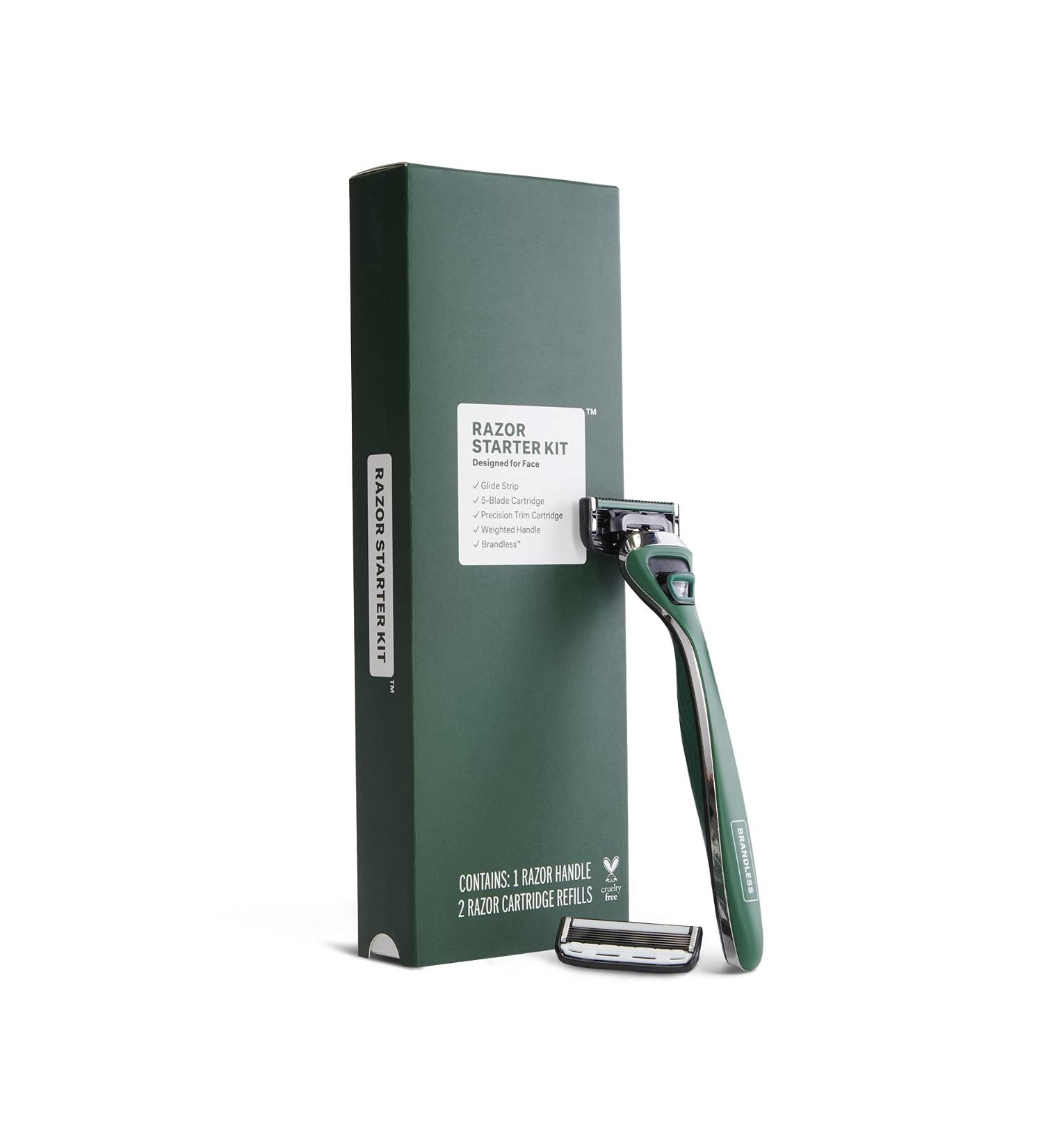 Brandless Razor Starter Kit | Aloe Vera & Vitamin E Moisturizing Glide | 5-Blade Precision | Cruelty-Free Face Care | International Shipping Available - Buy Online on GoSupps.com