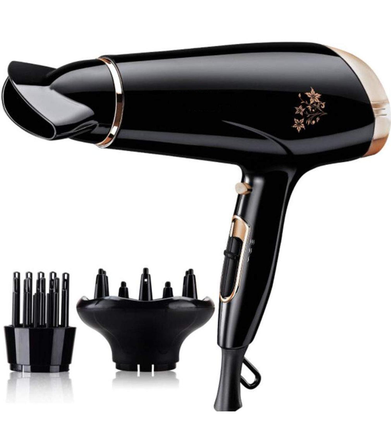 2200W Professional Salon Hair Dryer with Concentrator Diffuser & Comb Powerful Hairdryer Fast Drying Blow Hair-Dryer AC Motor 2 Speed and 3 Heat Cold Shot Button Light Quiet for Women Men Black - Buy Online on GoSupps.com