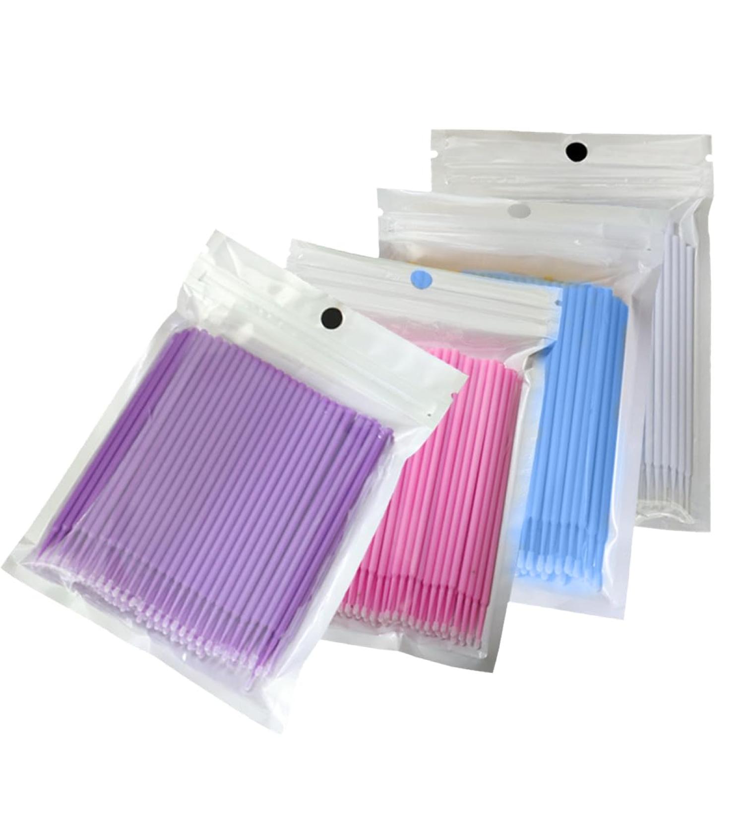DDKY 400 PC Eyelash Extension Accessories | Microburst Brushes & Disposable Applicators | Cleaning Tools in 4 Colors - Buy Online on GoSupps.com