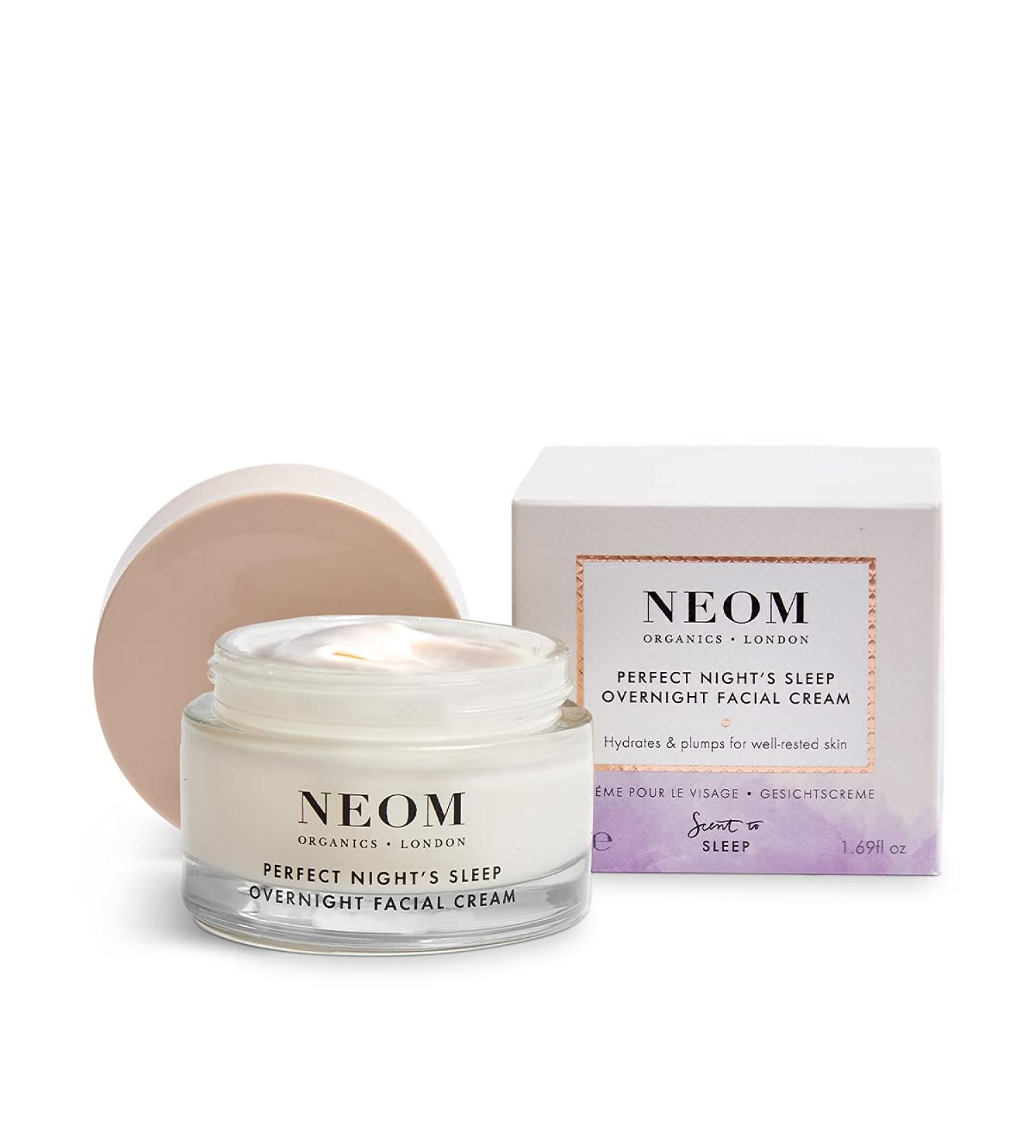 NEOM- Perfect Night s Sleep Overnight Facial Cream - 50ml | Face Moisturiser With Hyaluronic Acid Aloe Vera & Ceramides To Plump & Reduce Lines | Suitable For All Skin Types | Vegan - Buy Online on GoSupps.com