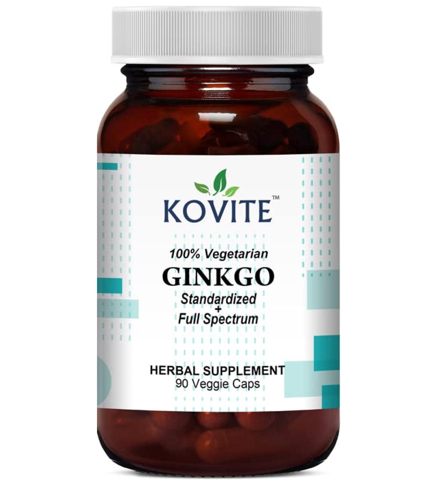 Kovite Standardized Ginkgo Biloba Extract 460 mg - 90 Vegetable Capsules