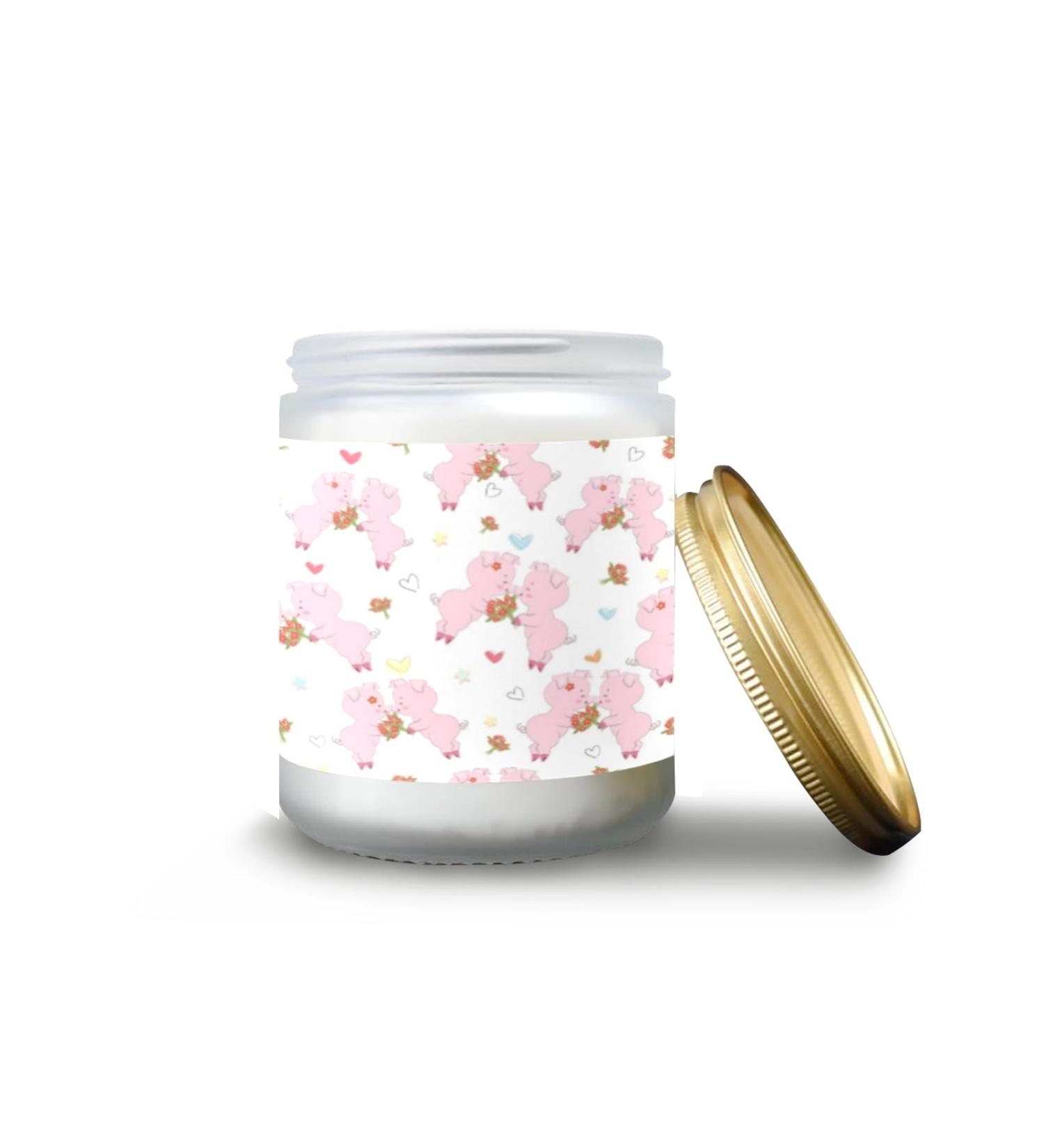 Orange Lemon Scented Candles - 7 oz Aromatherapy Jar Gift Set for Women | Long Lasting Pink Pig Design - Perfect Birthday Gift - Buy Online on GoSupps.com