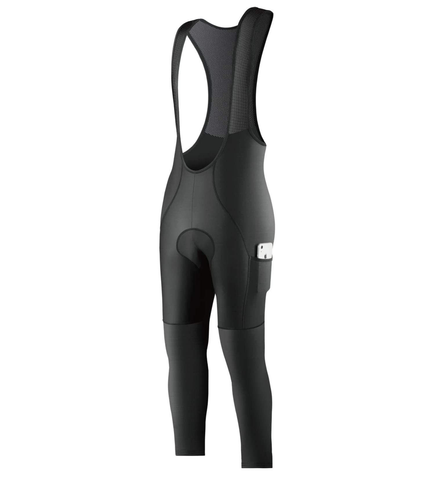 CEROTIPOLAR Thermal Fleece Cycling Pants - Winter Bibs for Men & Women | Autumn Black Bicycle Bibs for Cold Weather - Buy Online on GoSupps.com