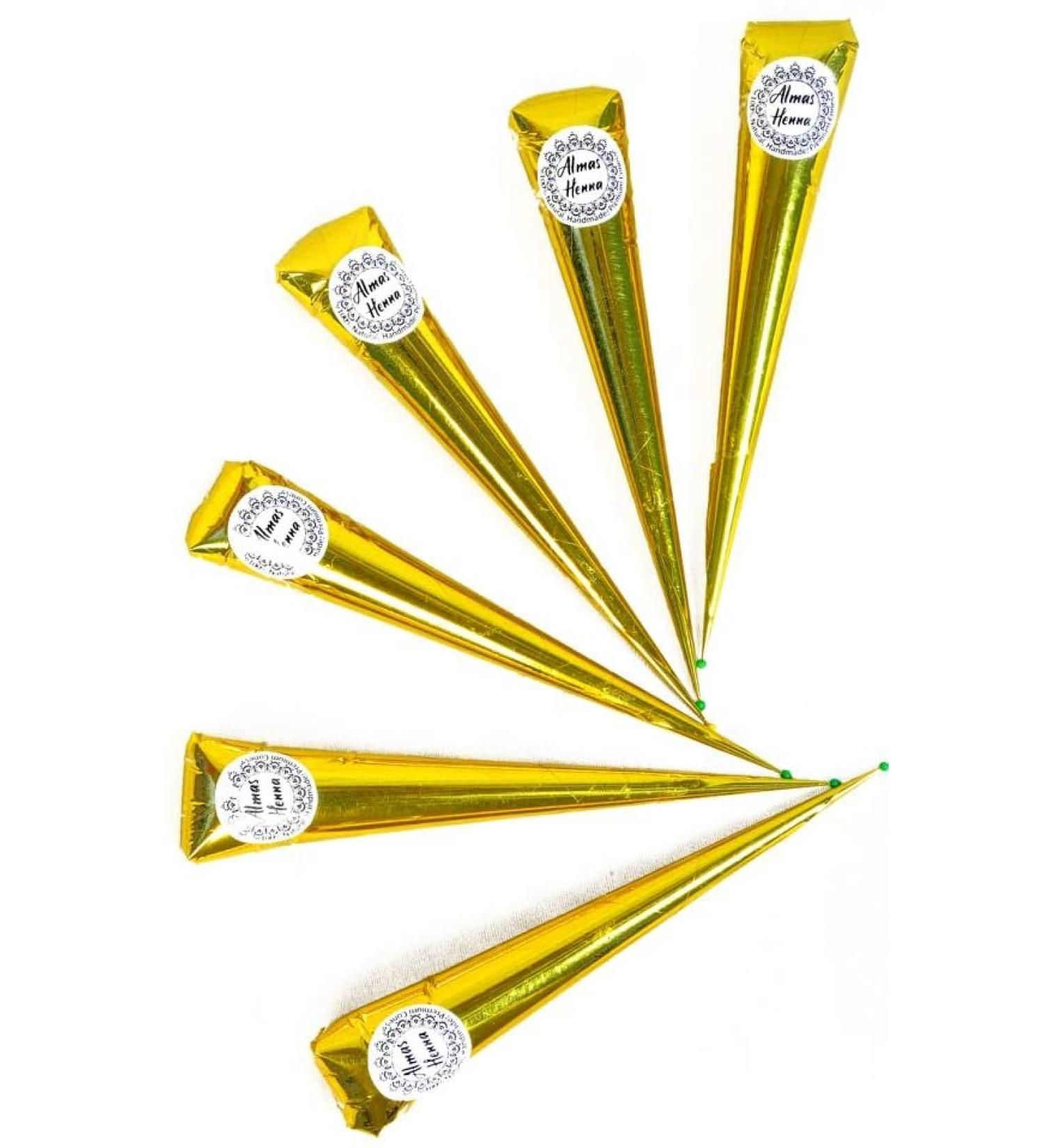 ALMAS 6 Pack Reddish Brown Henna Cones 30g - 100% Natural Hair Dye - Ready to Use Paste for Women - Buy Online on GoSupps.com