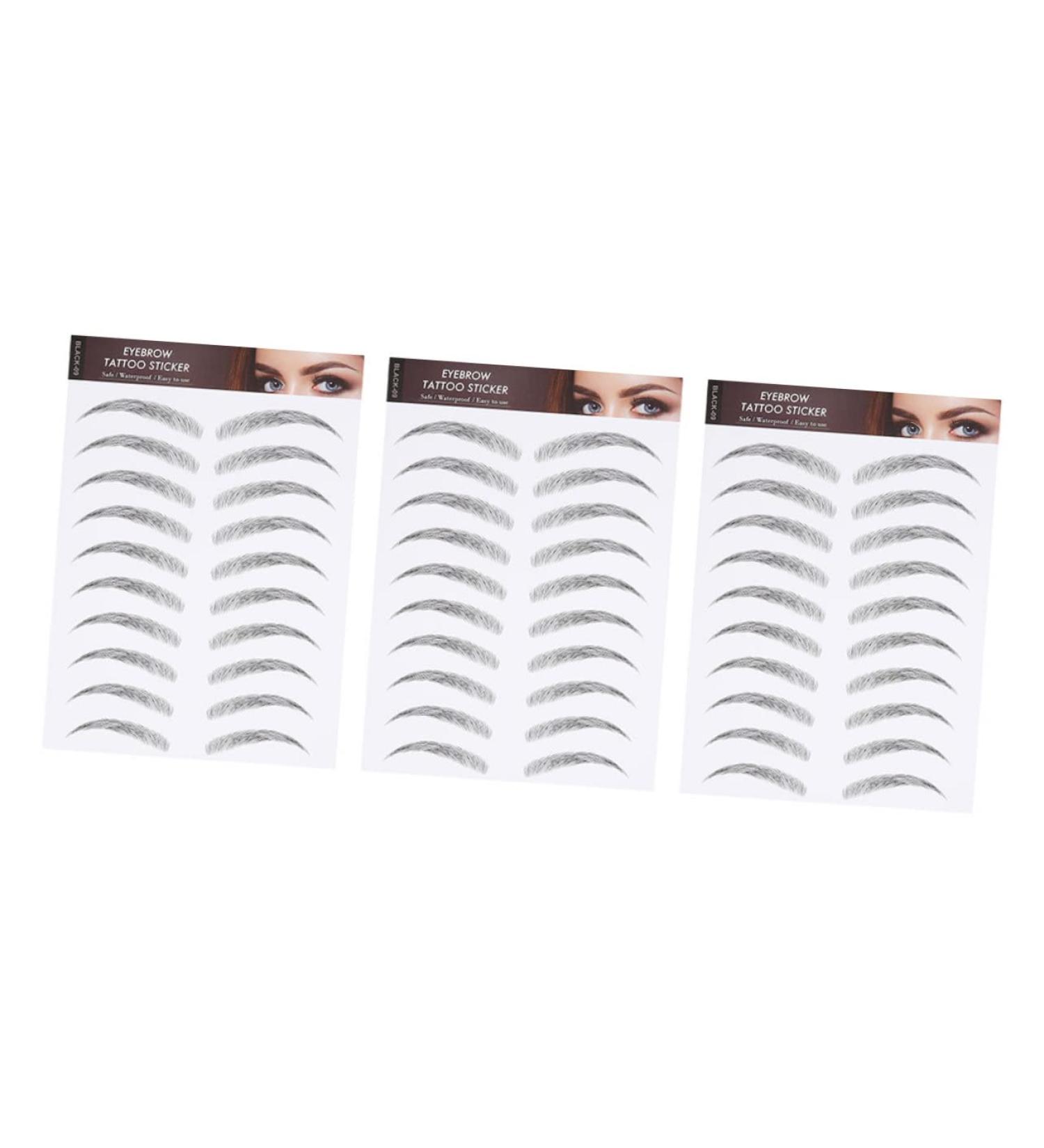 PLAFOPE Eyebrow Sticker 3 Sheets Waterproof Eyebrow Stickers Makeup Tools False Peel Fake Eyebrow Stickers Cosmetic - Buy Online on GoSupps.com