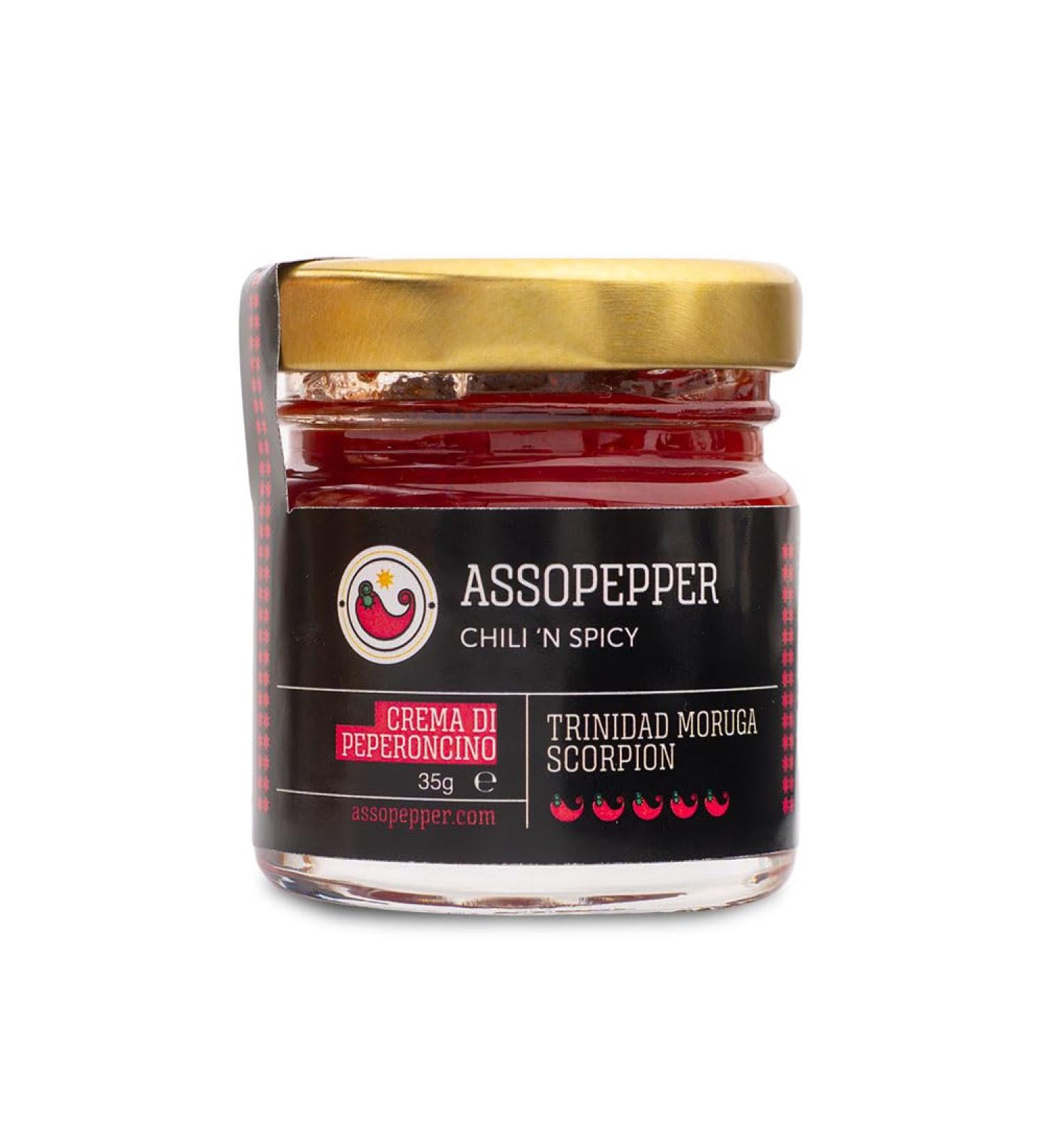 Assopepper di Massimo Utro TRINIDAD MORUGA SCORPION Pepper Cream 35g PEPERONCIN 99.9% EXTREME