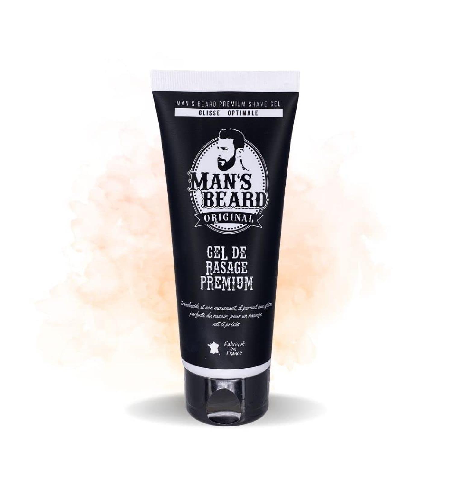 Man's Beard - 100% Made in France - Shaving Gel - Transparent Precision Beard with Aloe Vera Sensitive Skin - Capacity: 75 ml in Tube - Ingredients of natural origin - Buy Online on GoSupps.com