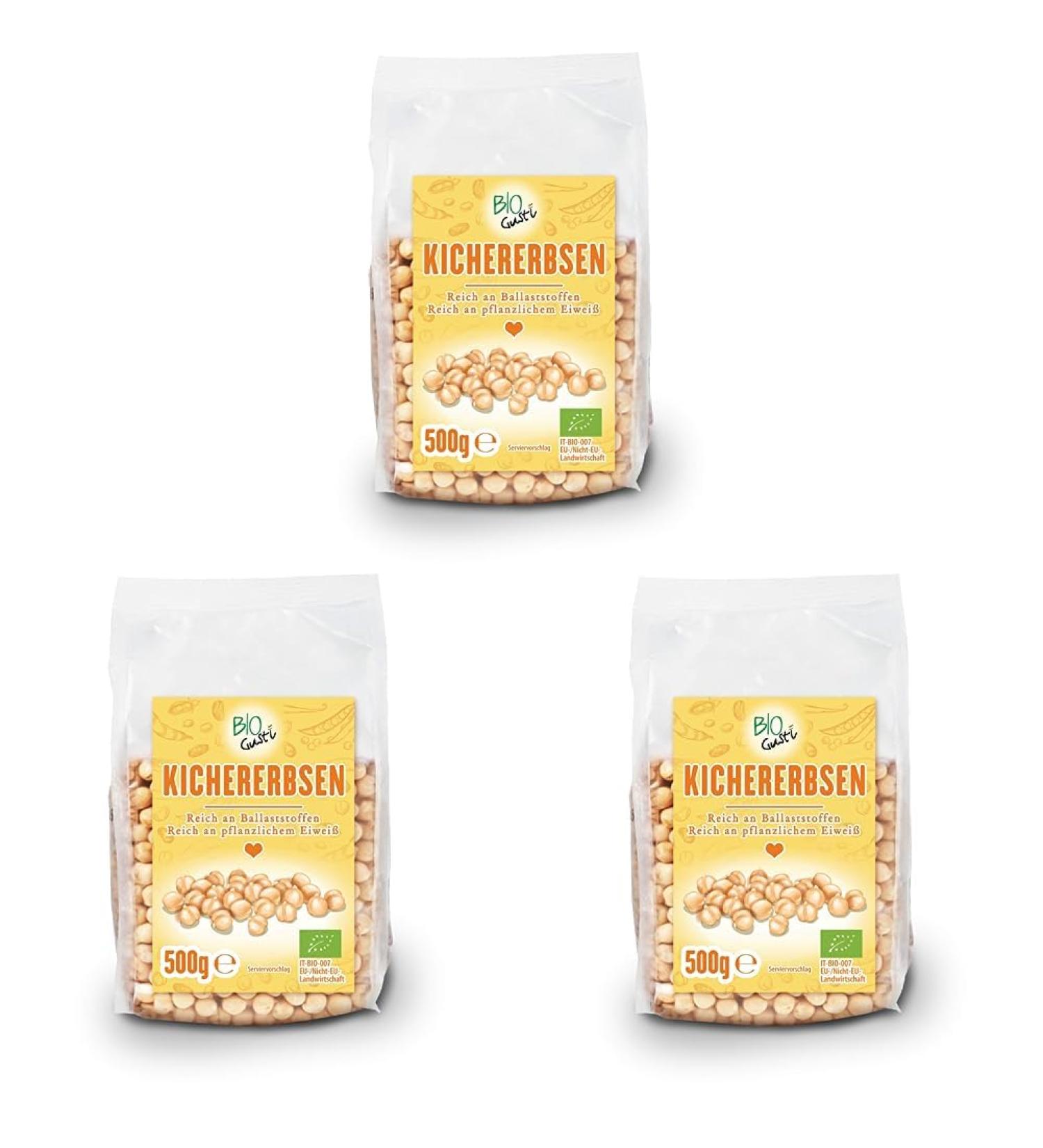 Biogust Organic Chickpeas 500 g (pack of 3) 500 g (pack of 3)