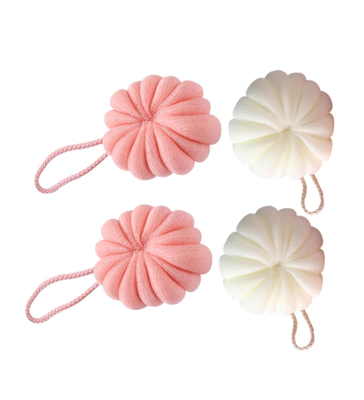 Beavorty 4pcs Pumpkin Bath Flowers | Premium Loofahs & Shower Sponges for Babies | Soft Bath Pouf & Cleaning Supplies - Buy Online on GoSupps.com