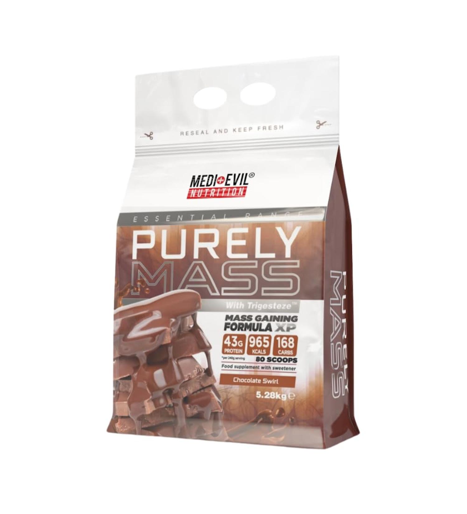 Medi-Evil Nutrition Purely Mass Gainer Protein Powder Chocolate Flavour 5.28kg High Calories - Buy Online on GoSupps.com