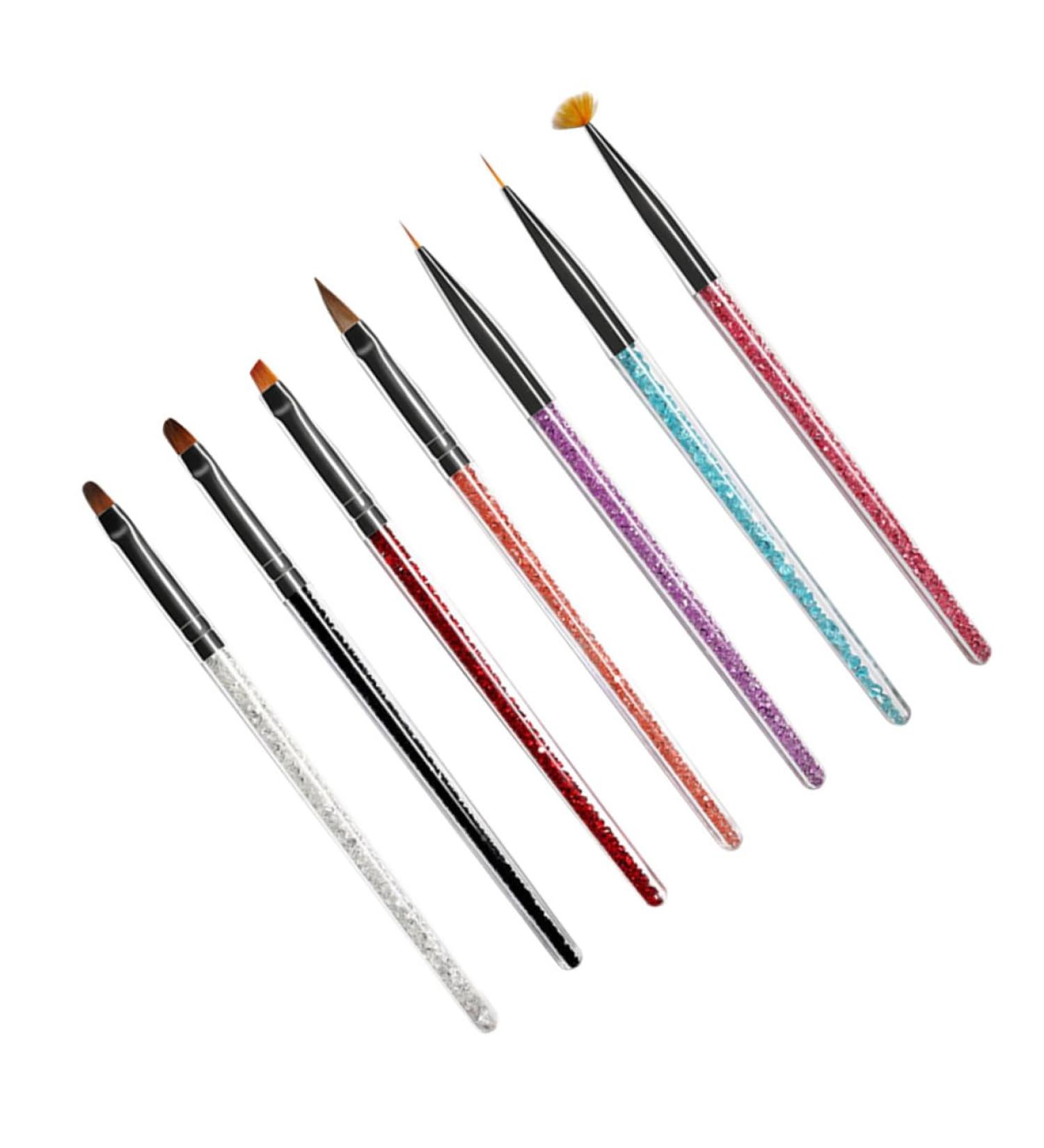 Ipetboom 1 Set Nail Painting Tools Powder Nail Brush Hair Bristles Nail Brush Round Flat Nail Brush Acrylic Nail Brush Glitter Manicure Pens Nails Brush Nail Art Pen Pull Wire Sector - Buy Online on GoSupps.com