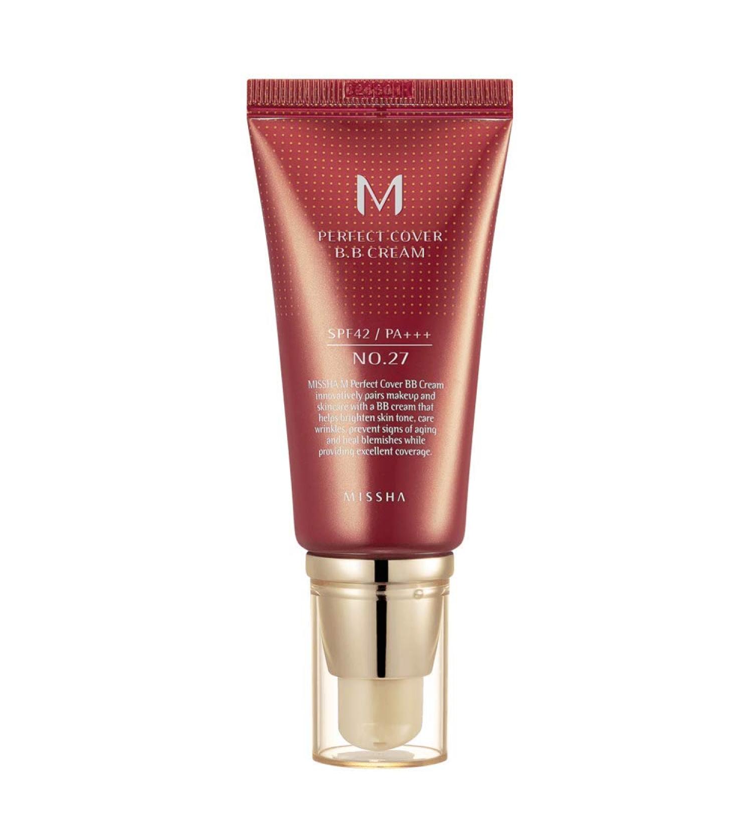 MISSHA M PERFECT COVER BB Cream #27 SPF 42 PA+++ 50ml - High Coverage Lightweight Makeup for Firm & Hydrated Skin - Buy Online on GoSupps.com