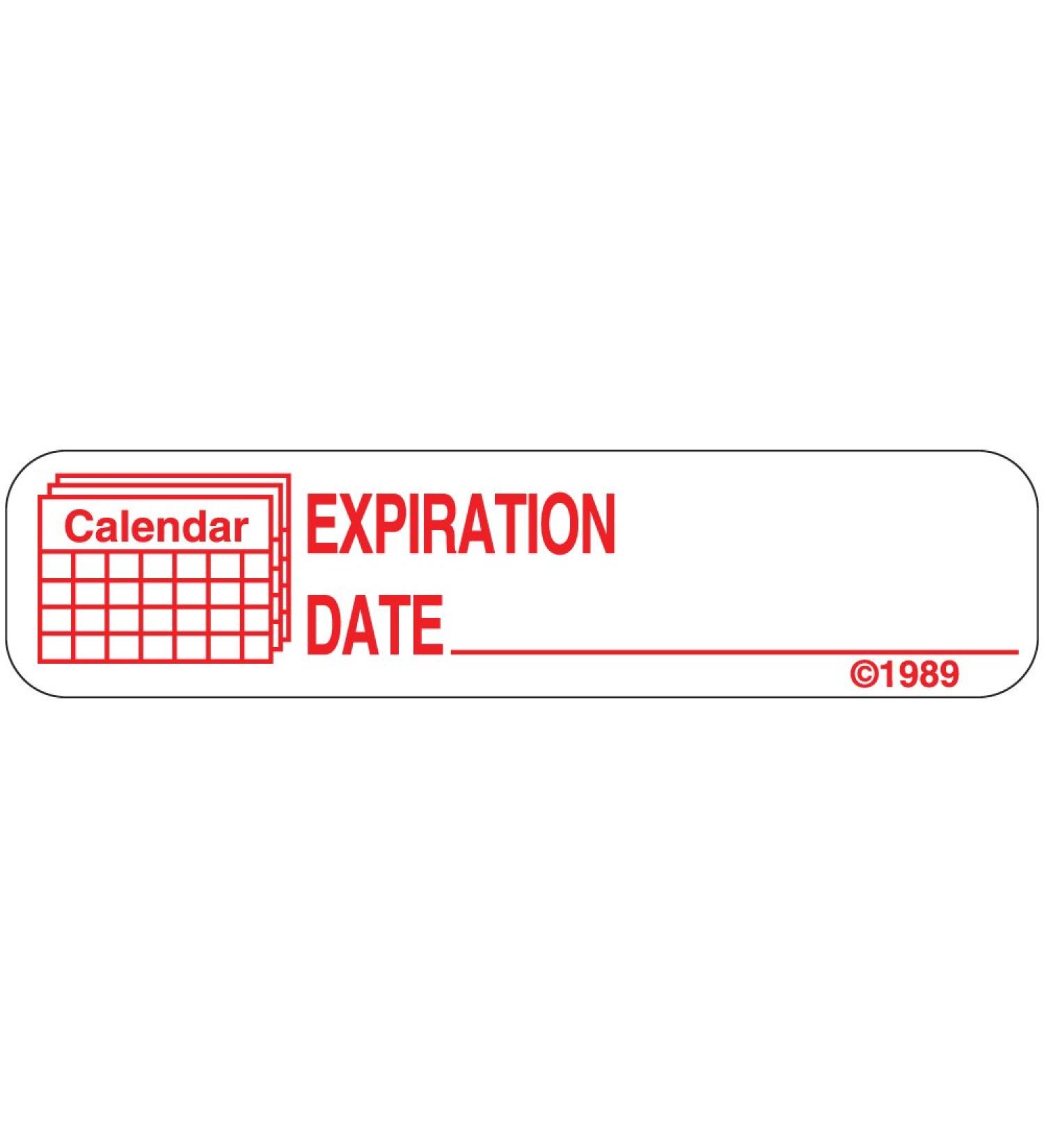 PHARMEX 1-591 Permanent Paper Label Expiration Date___ 1 9/16 x 3/8 White (500 per Roll 2 Rolls per Box)