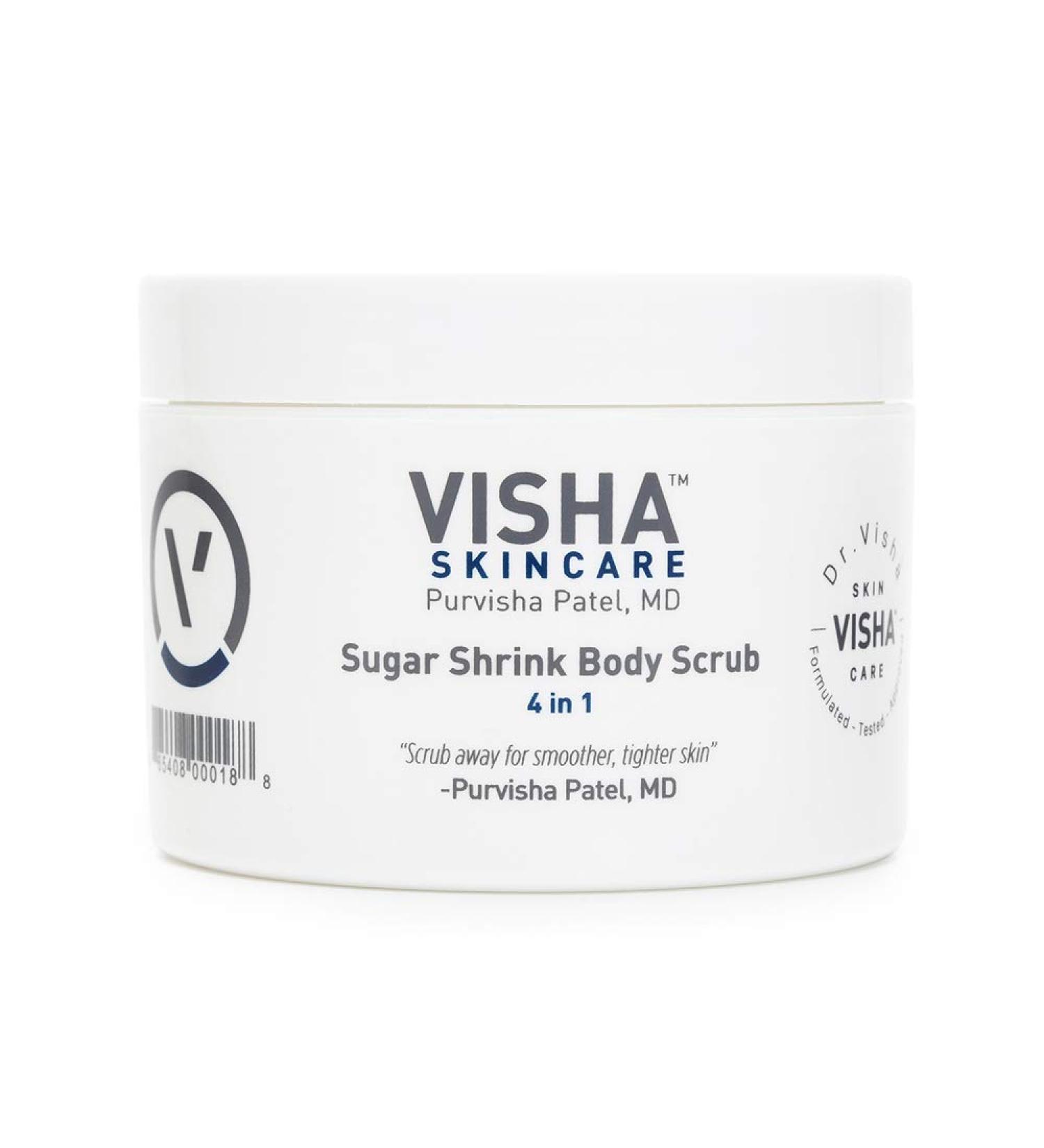 Visha Skincare 4 in 1 Sugar Shrink Body Scrub | Multi-tasking Exfoliating Scrub for Smooth Soft Skin & Cellulite Reduction - 10oz - Buy Online on GoSupps.com