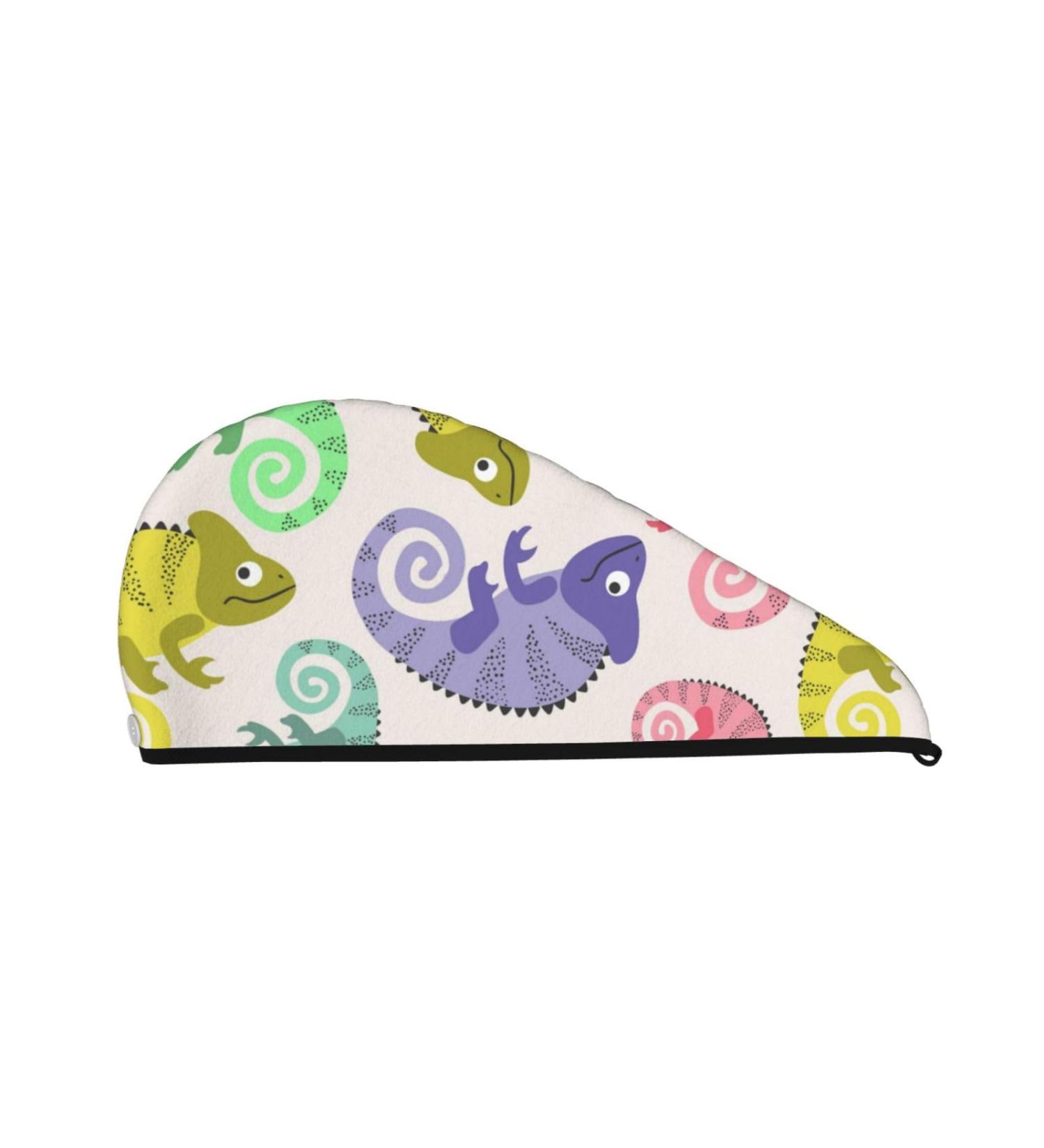 Colorful Chameleon Microfiber Hair Towel Wrap | Soft & Super Absorbent for Long Curly Thick Hair - Quick Dry Coral Velvet for Women - Buy Online on GoSupps.com