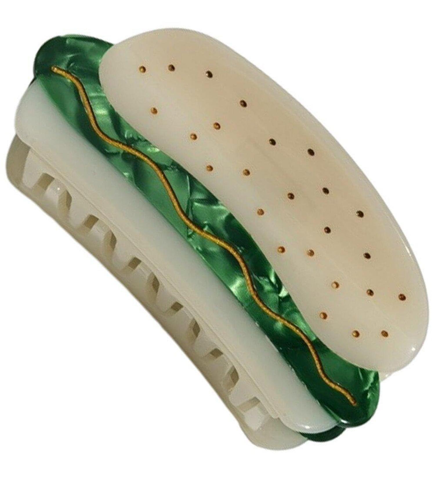 Hair Claw Clips Cute Hot Dog Hairpin Clip Headwear Cartoon Hamburg Grip Pin Teeth Clamp Hair Accessories for Women Girls Green - Buy Online on GoSupps.com