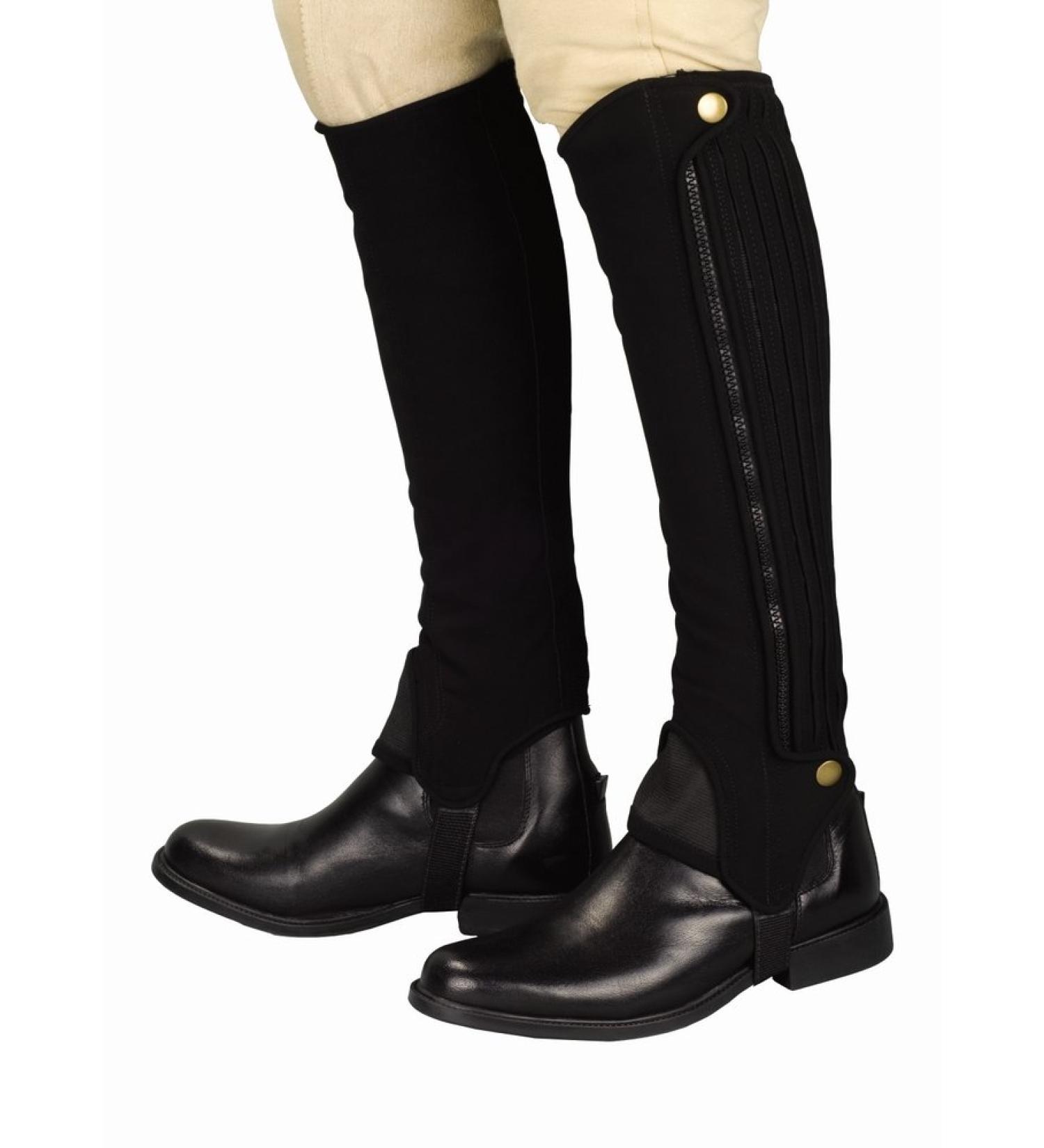 TuffRider Grippy Nubuck Half Chaps XLarge - Black, Small - Buy Online on GoSupps.com