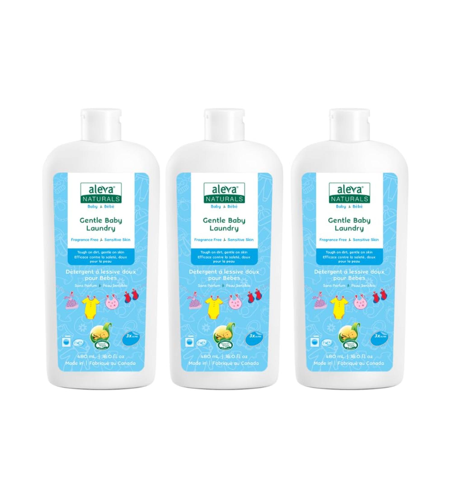 Aleva Naturals Gentle Baby Laundry Convenient Travel Size Value Pack 3 X 480ml - Buy Online on GoSupps.com