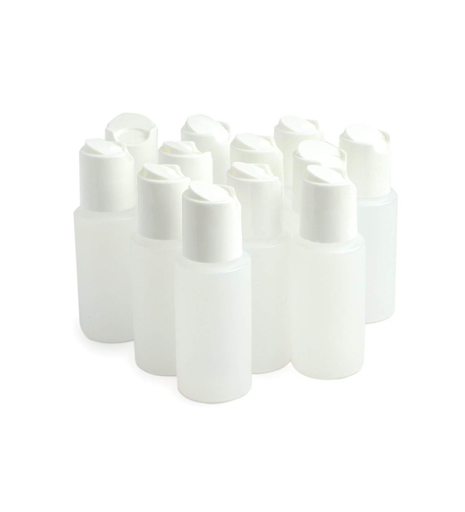 Grand Parfums 1 Oz 30ml Plastic Squeeze Bottles with Disc Top Flip Cap Great for Hand Sanitizer Creams Shampoos Soups and Other Liquids 12 Count 1 Ounces