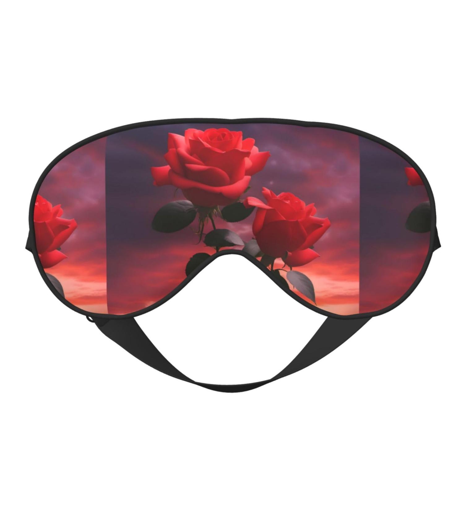 Buy Two Red Roses Unisex Elastic Adjustable Blackout Sleep Eye Mask | Ideal for Travel Yoga Home & Office Naps - International Shipping Available - Buy Online on GoSupps.com