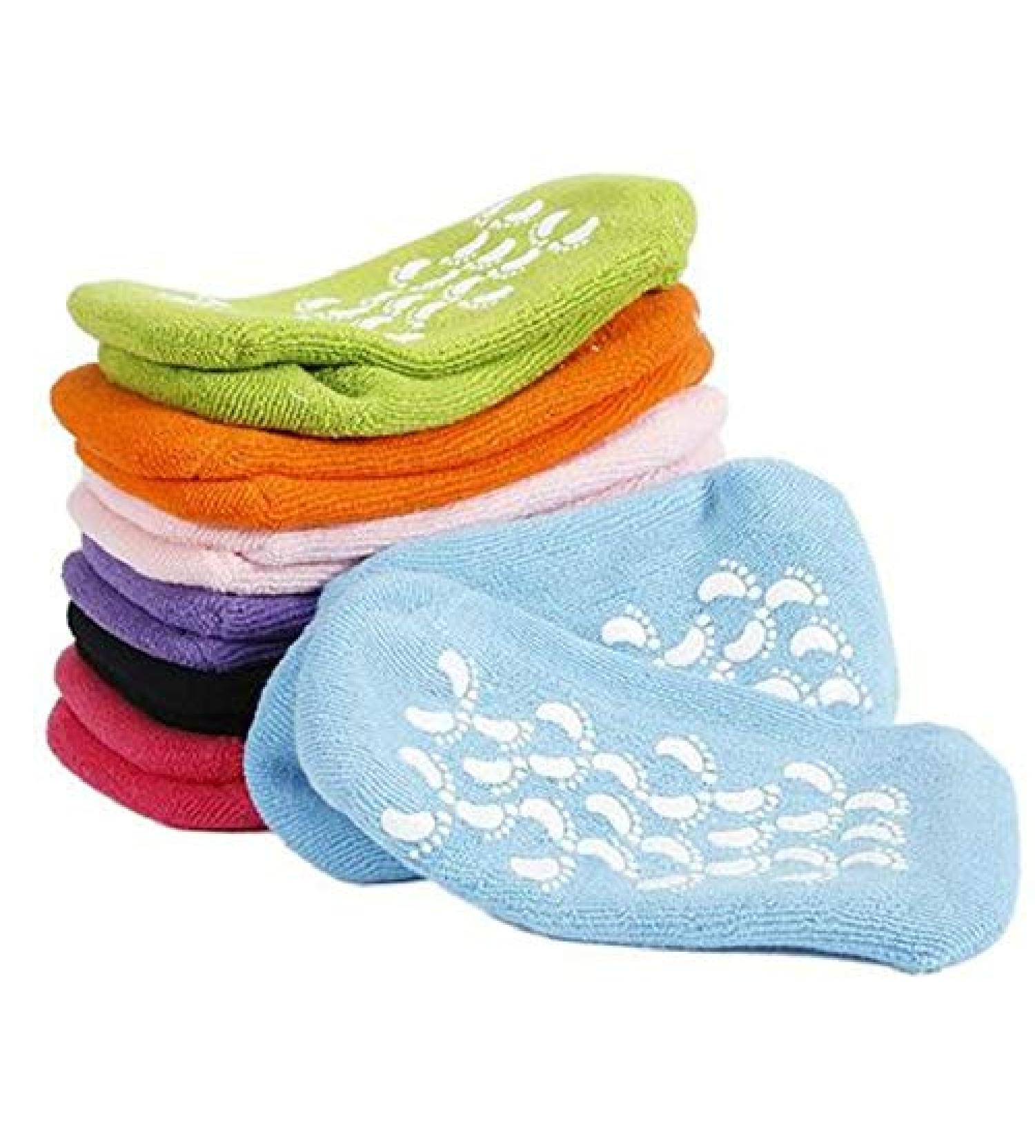 Moisturizing Gel Spa Socks for Foot Care - 2-Pack Black | Repair Dry Cracked Skin & Protect Heels - Buy Online on GoSupps.com