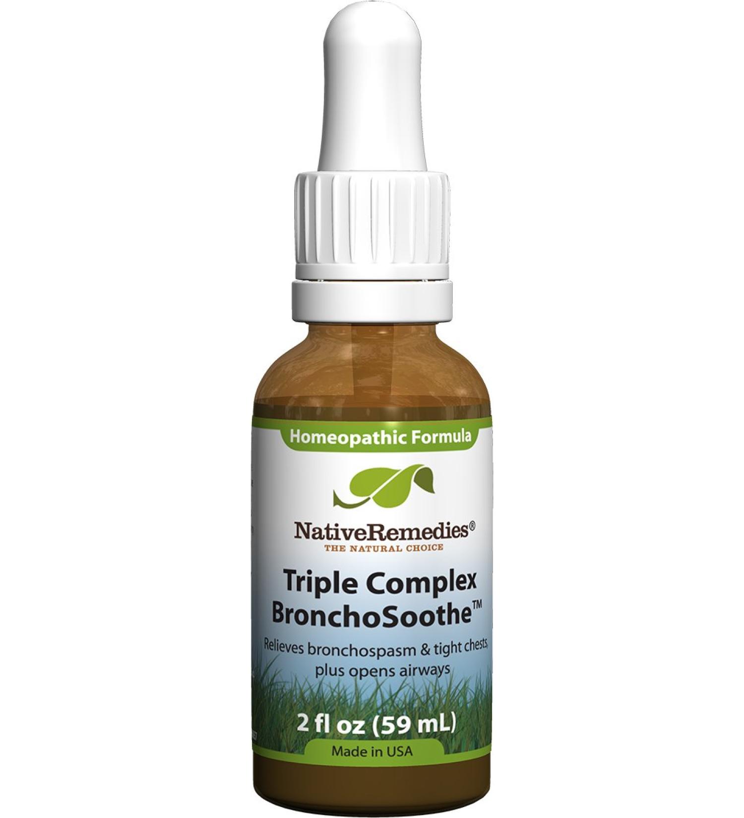 Buy Native Remedies Triple Complex BronchoSoothe - Homeopathic Relief for Chest Constriction & Breathing - Supports Lung Function - 59 mL - Buy Online on GoSupps.com