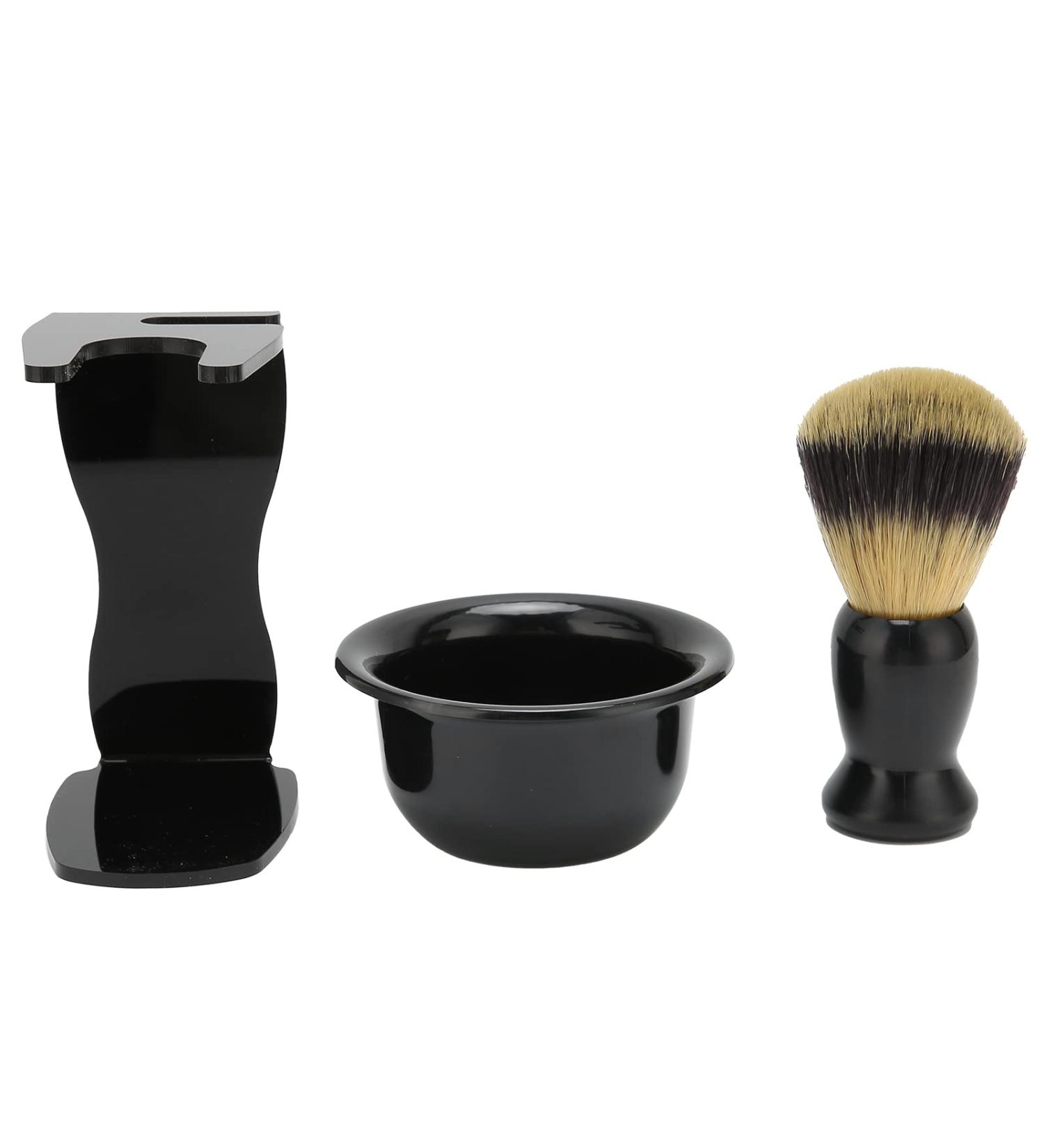 3 Pieces Shaving Brush Set | Complete Shaving Kit for Men | Beard Brush & Safety Stand - Buy Online on GoSupps.com