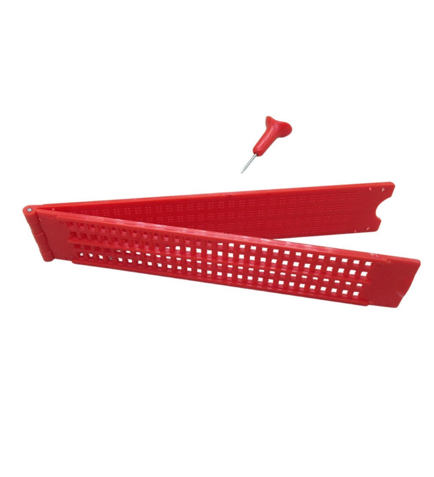 4 Lines 28 Cells Braille Writing Slate and stylus (Red) - Buy Online on GoSupps.com