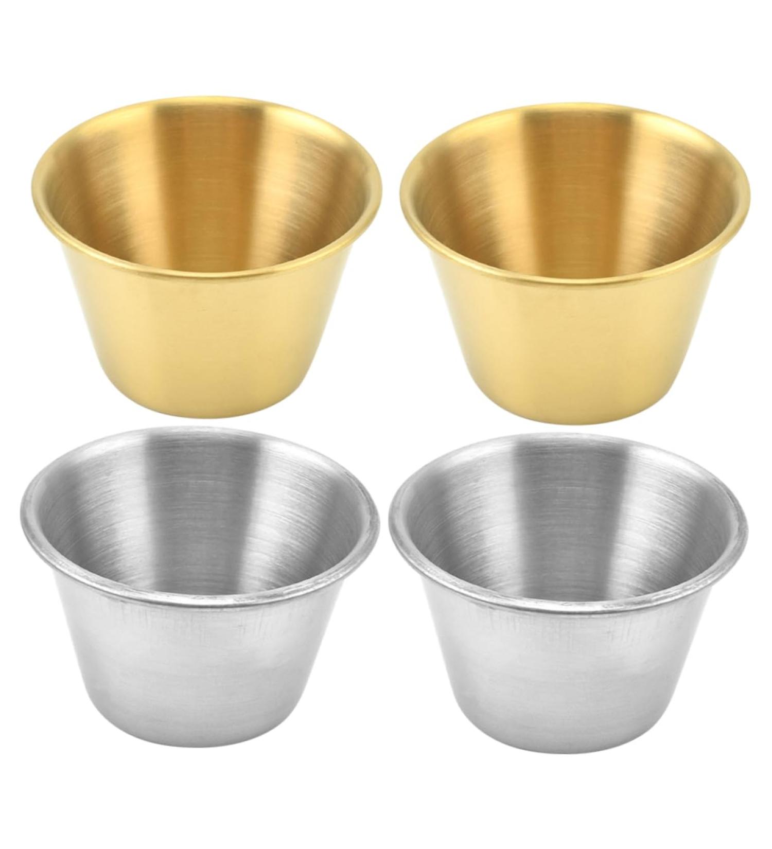 Zerodeko 4pcs Stainless Steel Dipping Sauce Cup Soy Sauce Cup Sushi Dipping Bowl Metal Sauce Cups Ketchup Dip Bowls Soup Japanese Soy Sauce Desert Dishes Household Soy Sauce Bowl - Buy Online on GoSupps.com