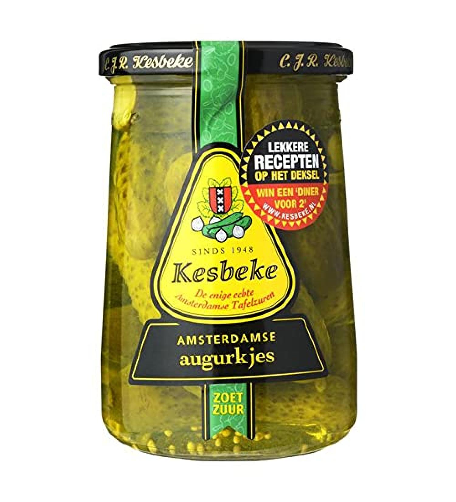 Kesbeke Amsterdamse Augurken Zoetzuur Amsterdam Pickles Sweet and Sour 580G