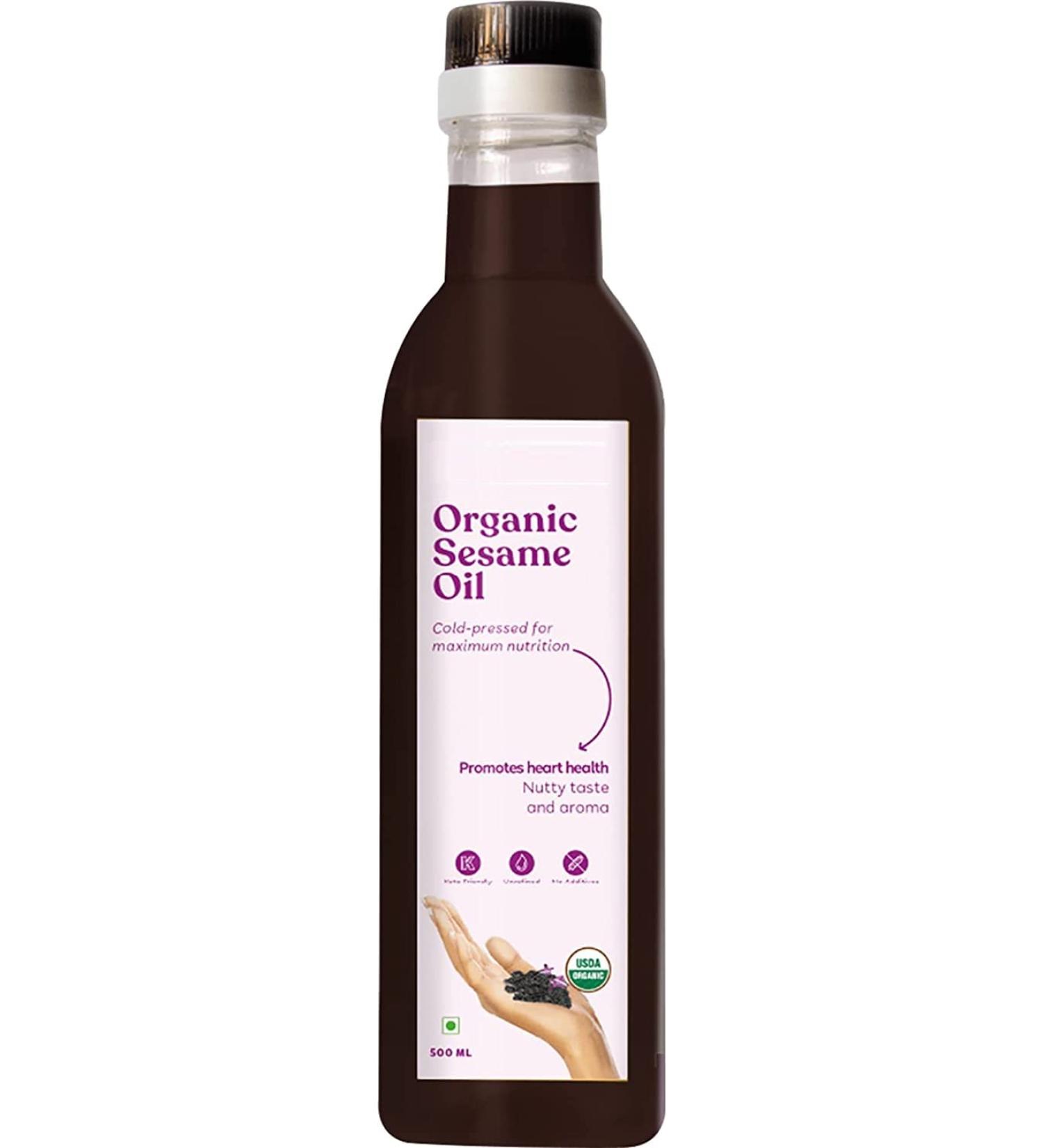 Red Carpet Organic Cold Pressed Sesame Oil (500ml) | Edible Gingelly Oil/Til Oil | Kolhu/Kacchi Ghani - Buy Online on GoSupps.com