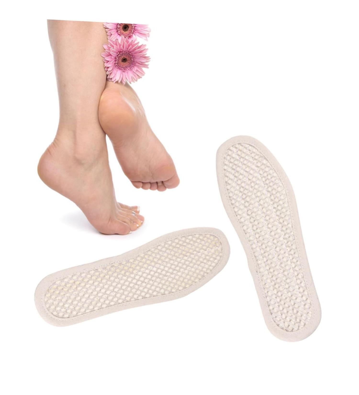 Beaupretty Charcoal Loofah Insoles - Breathable Foot Care Inserts for Plantar Support | Sweat Absorbing Cushion Shoe Inserts (Beige 27x9.5cm) - International Shipping Available - Buy Online on GoSupps.com