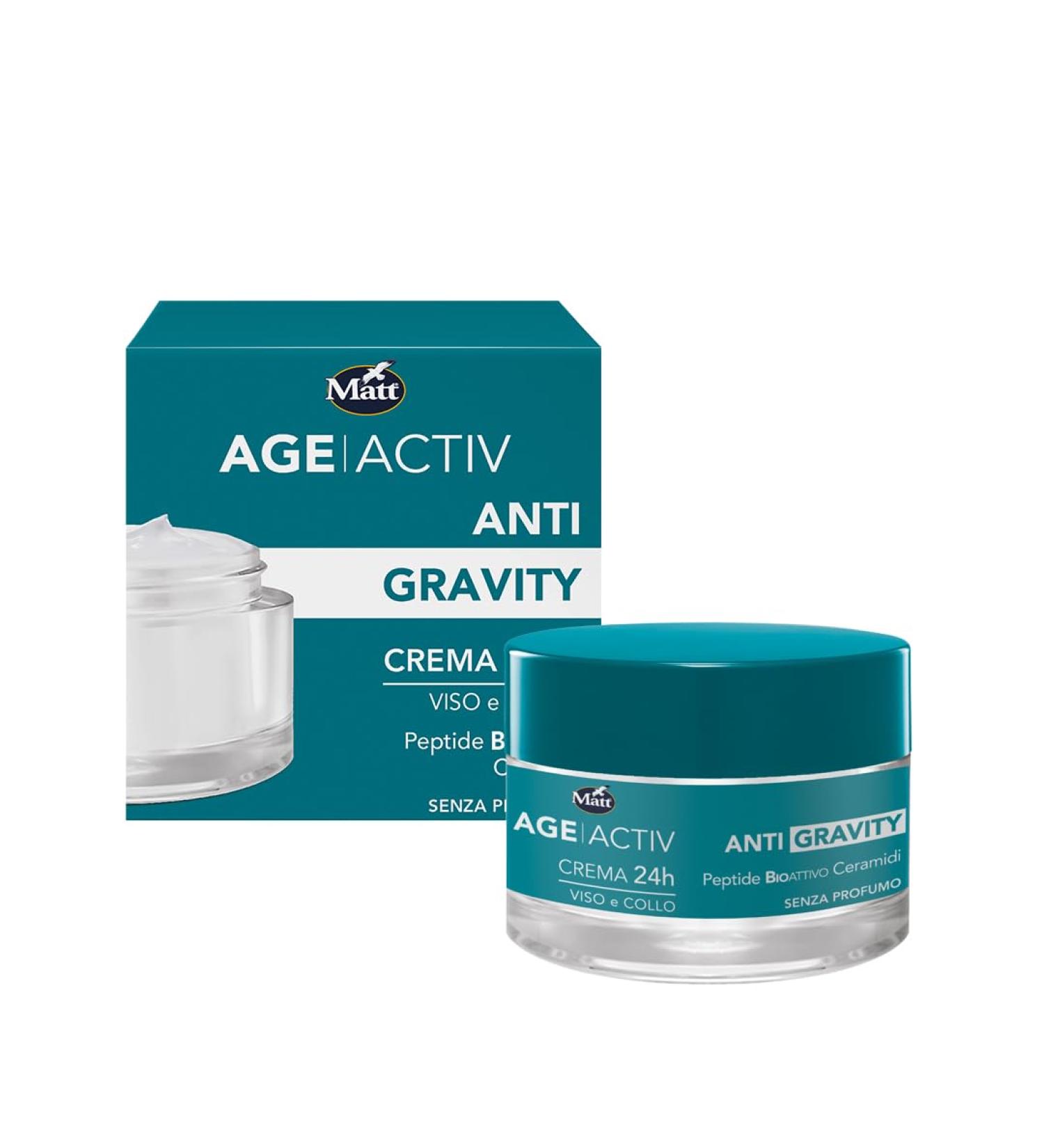  Matt Matt AGEACTIV Anti Gravity 24h Face and Neck Cream with Bioactive Peptide and 7 Ceramides Regenerates Reshapes and Recompacts the Skin Promotes Skin Elasticity and Tone Fragrance-Free 50 ml - Buy Online on GoSupps.com
