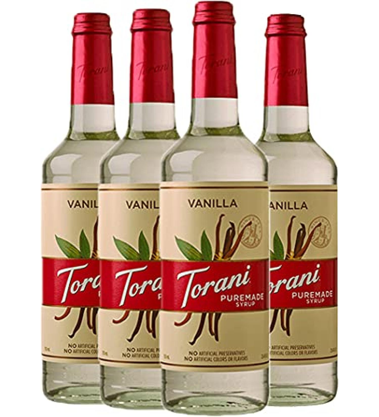 Torani Puremade Vanilla Flavour Syrup Pet (Plastic) Bottle 750ml 4 Pack - Buy Online on GoSupps.com