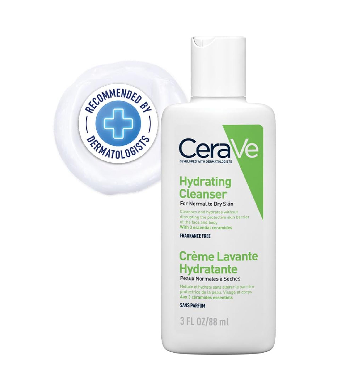 Cerave Moisturizing Cleansing Lotion 88ml - Gentle Cleanser for Normal to Dry Skin with 3 Essential Ceramides & Hyaluronic Acid - Travel Size Body & Face Wash | International Shipping - Buy Online on GoSupps.com