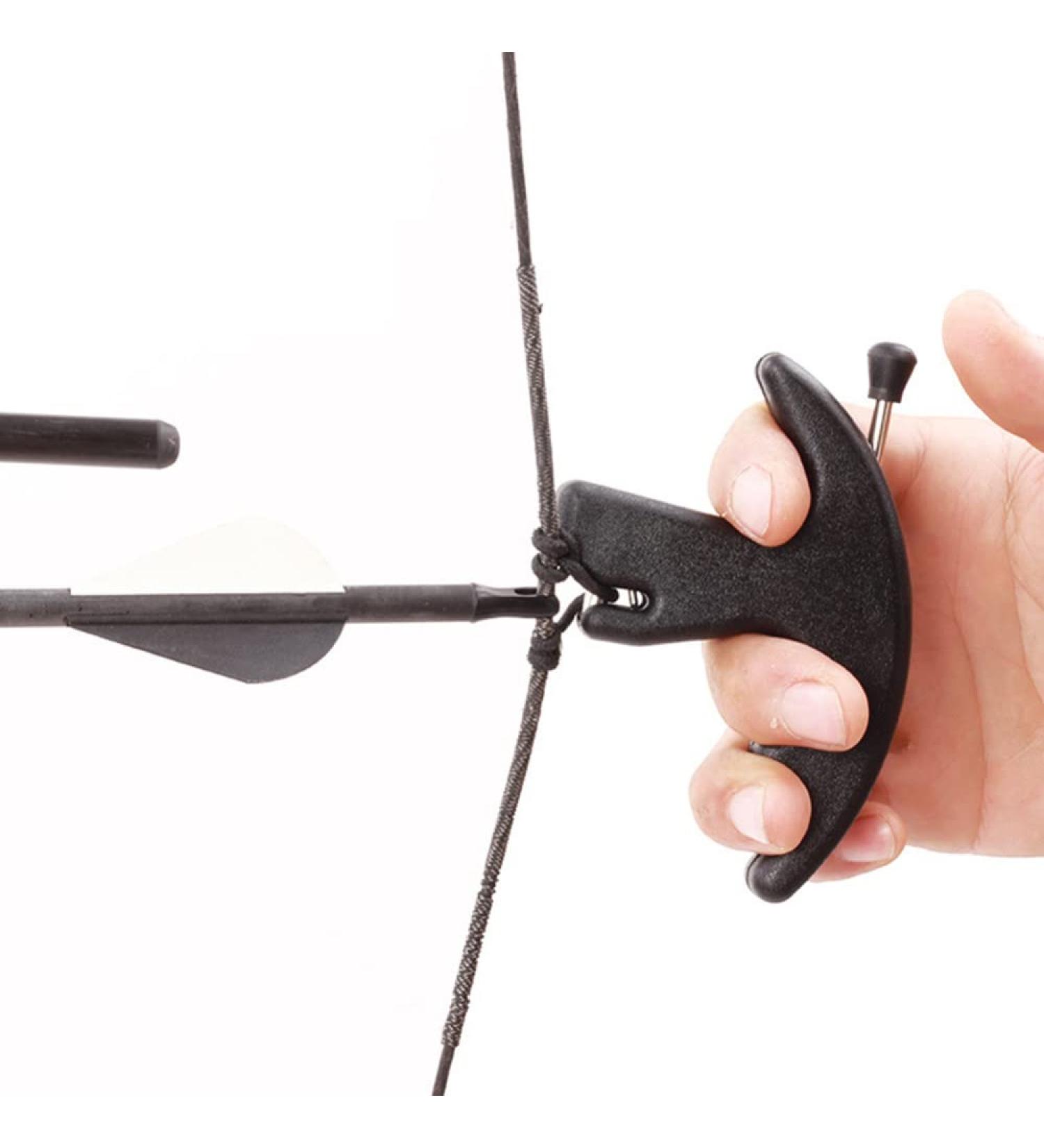LIZHOUMIL 3 Finger Thumb Bow Release | Compound & Recurve Bow Release Aid | Replaceable Trigger Caliper Grip - Black - Buy Online on GoSupps.com